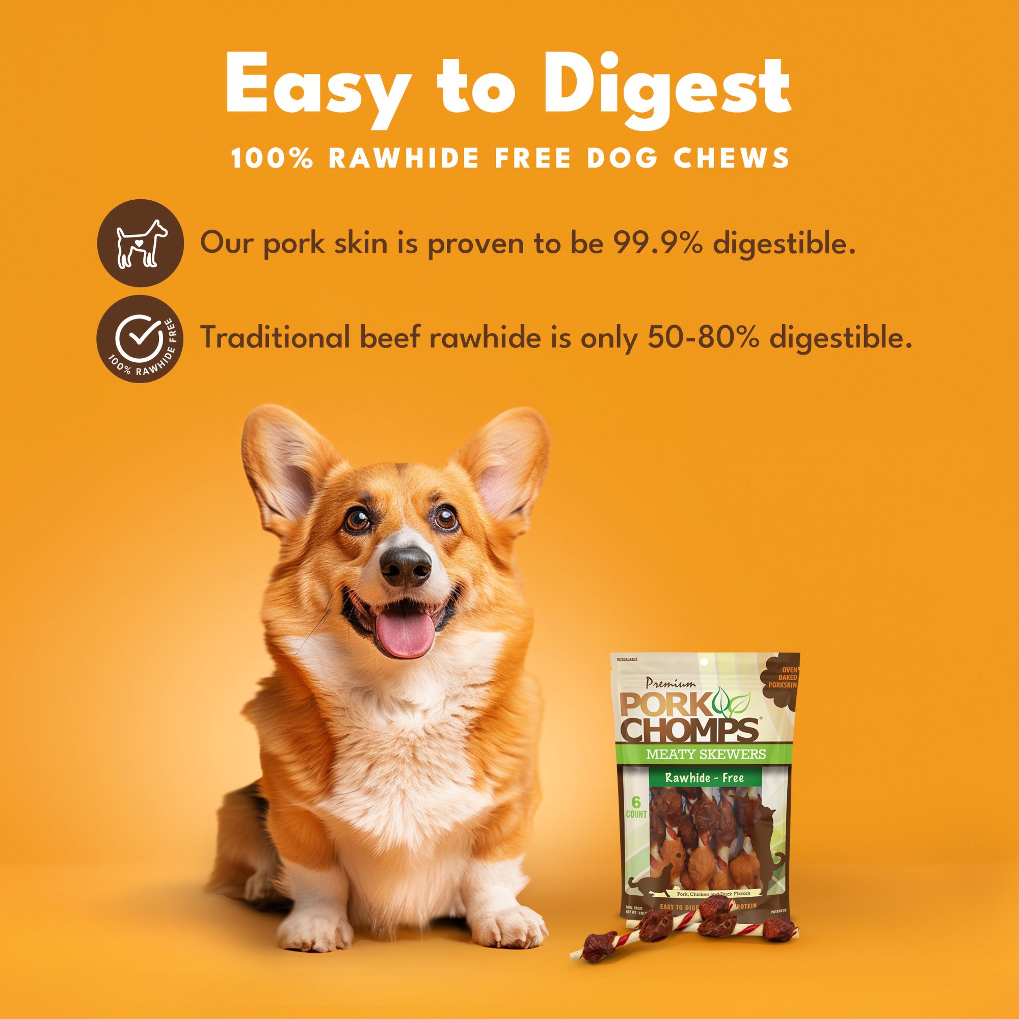 Pork Chomps&trade; Rawhide-Free Meaty Skewers Dog Treat - thumbnail 3