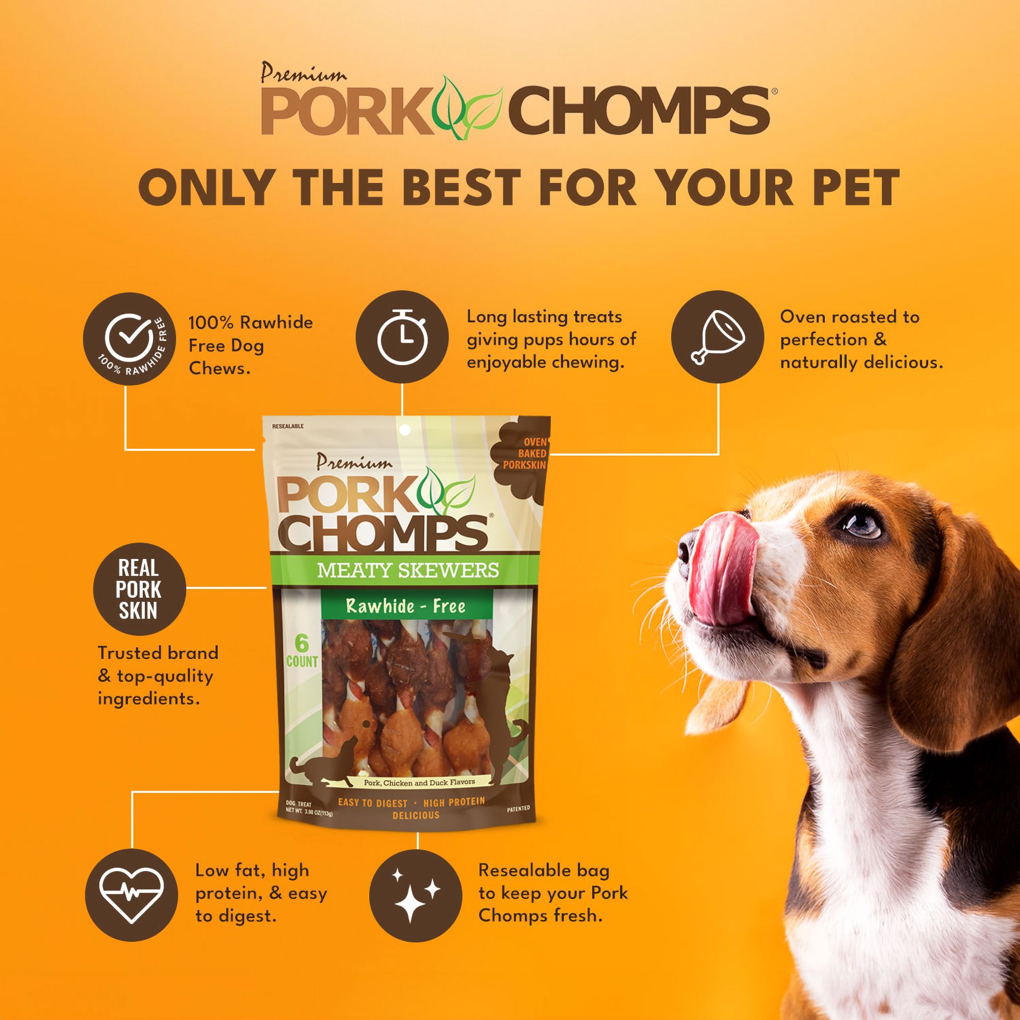 Pork Chomps&trade; Rawhide-Free Meaty Skewers Dog Treat - thumbnail 4