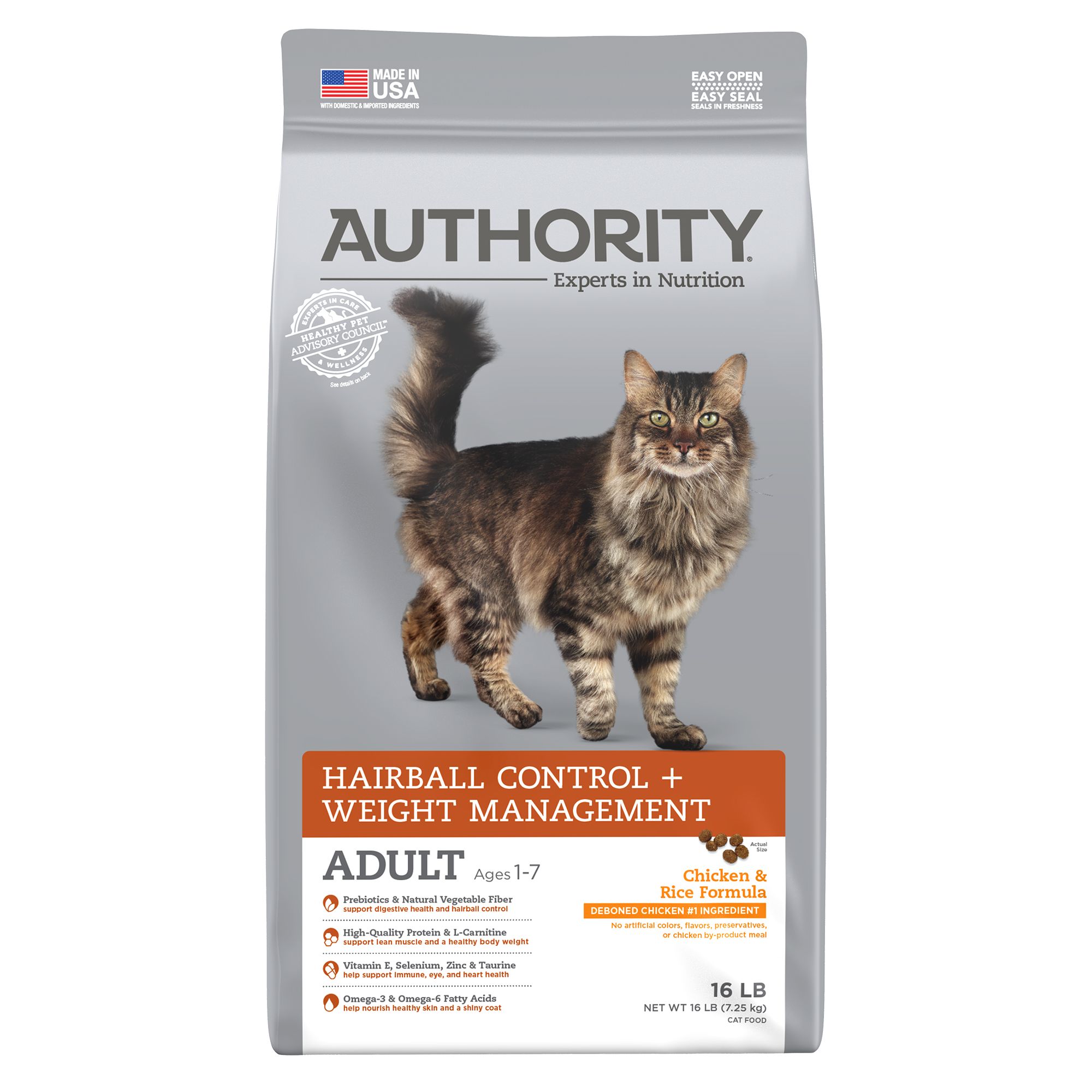 Authority Hairball Control Healthy Weight Indoor Cat Dry Food