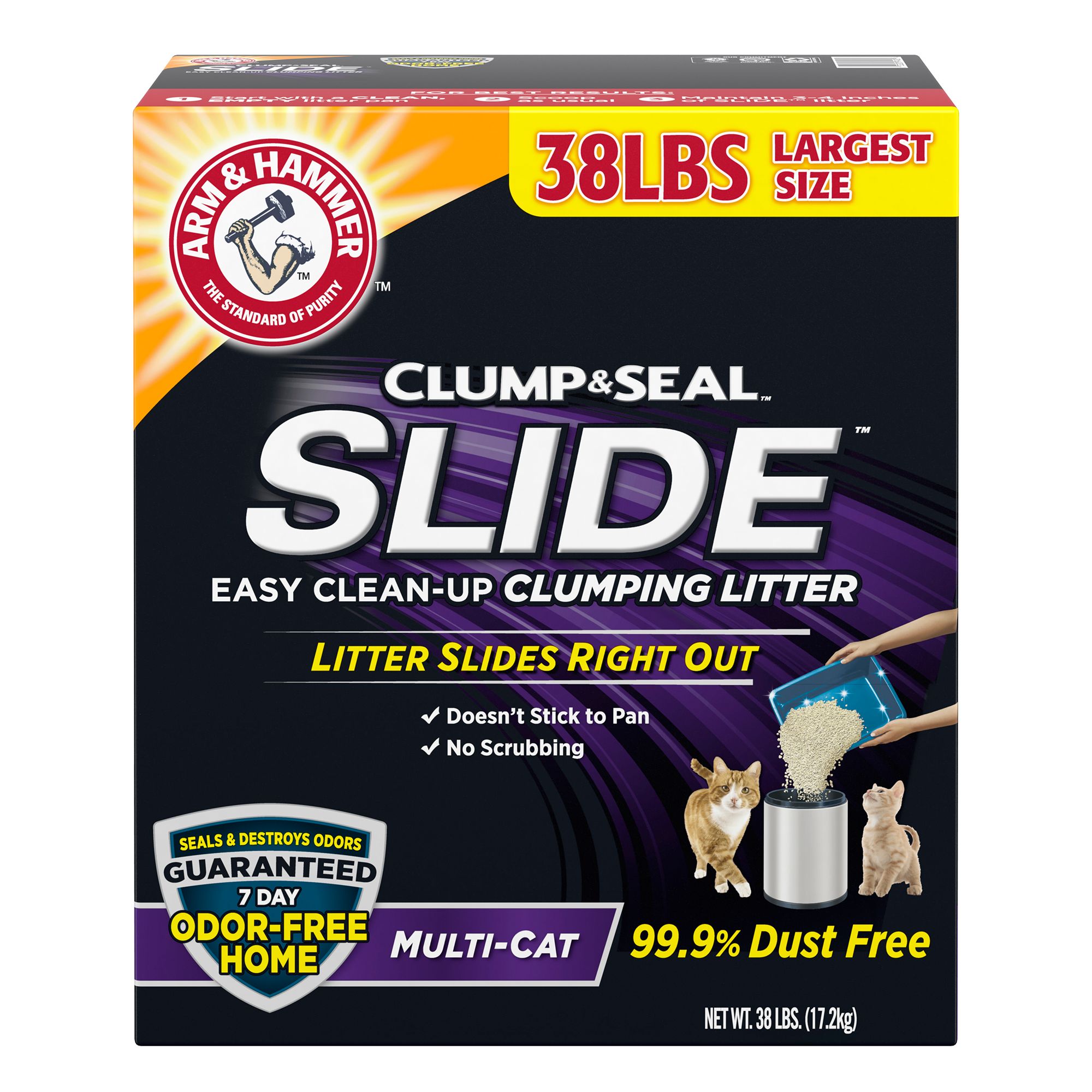 Arm Hammer Clump Seal Slide Clumping Multi Cat Clay Cat Litter Low Dust