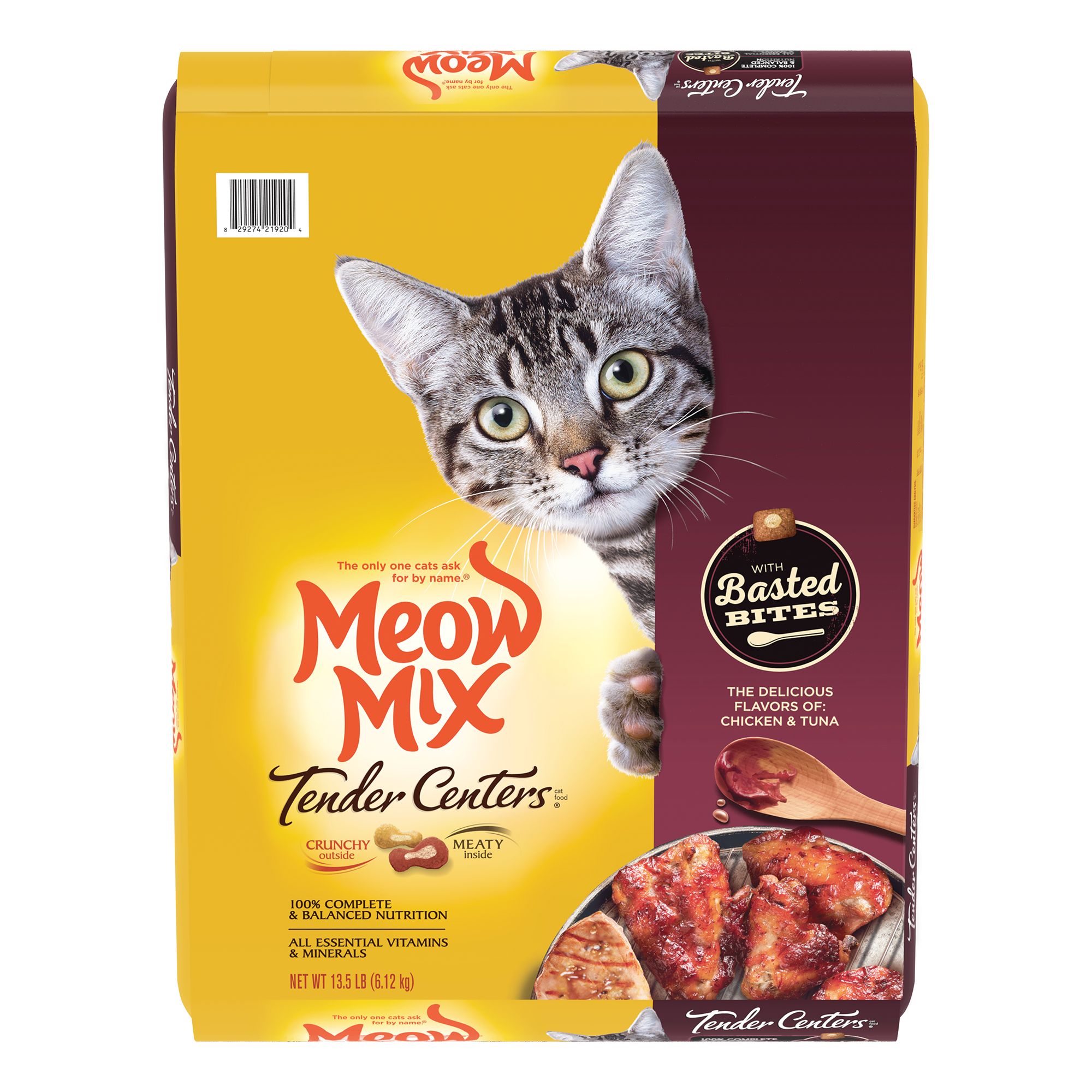 Meow Mix Tender Centers Dry Cat Food All Ages - Chicken, Tuna