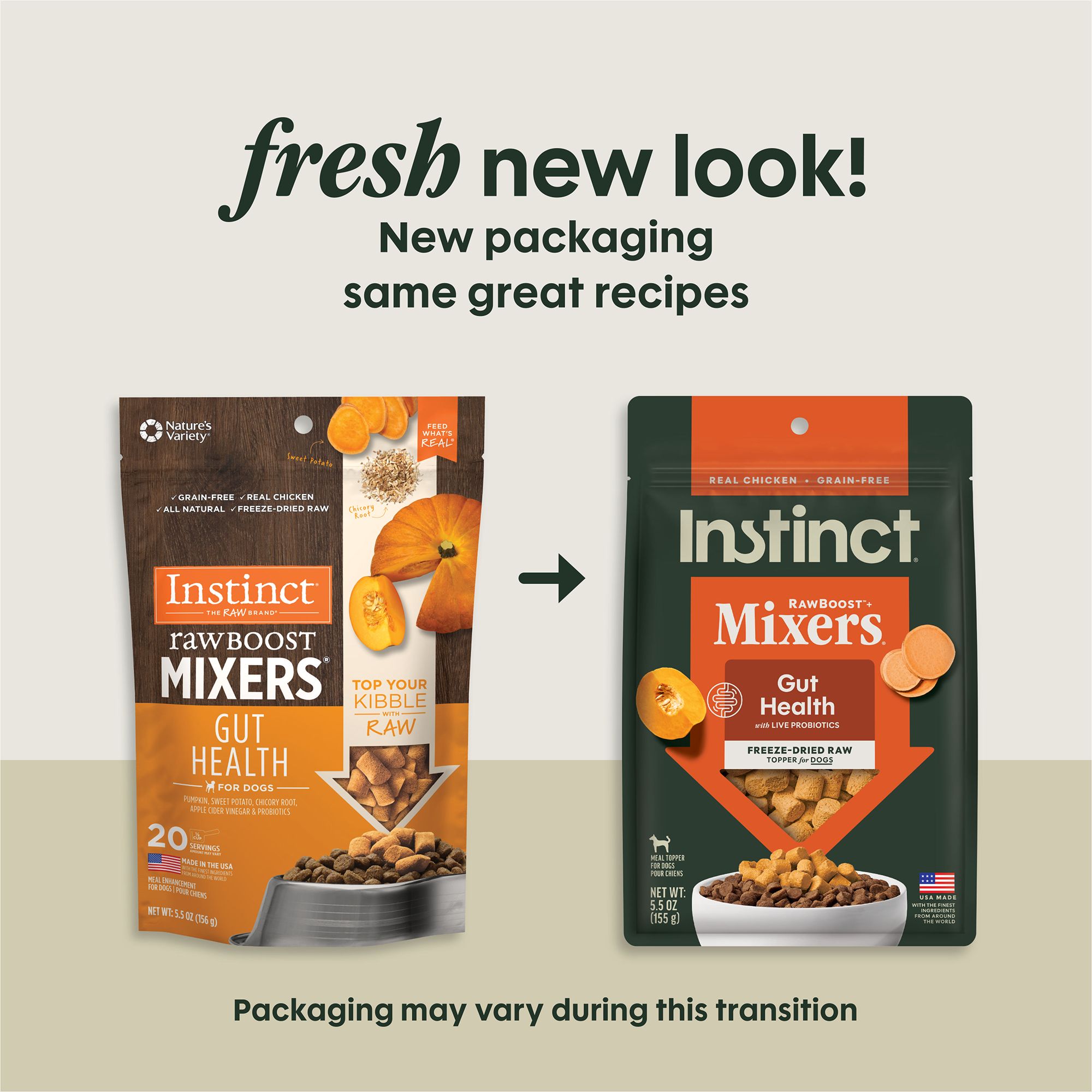 instinct raw boost mixers gut health