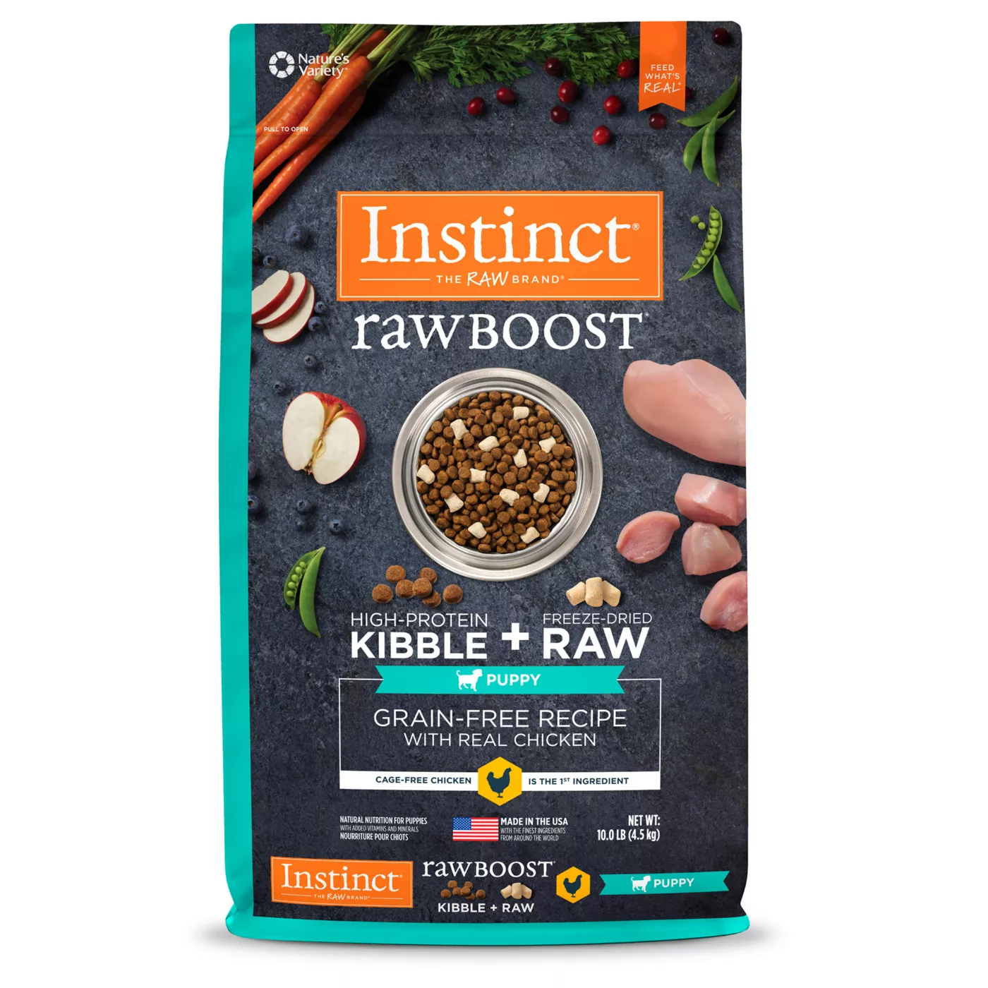 Instinct Raw Boost Kibble Freeze Dried Raw Puppy Dry Dog Food Raw Grain Free Chicken