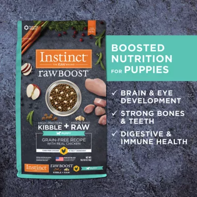 Product Instinct® Raw Boost Kibble + Freeze-Dried Raw Puppy Dry Dog Food - Raw, Grain Free, Chicken