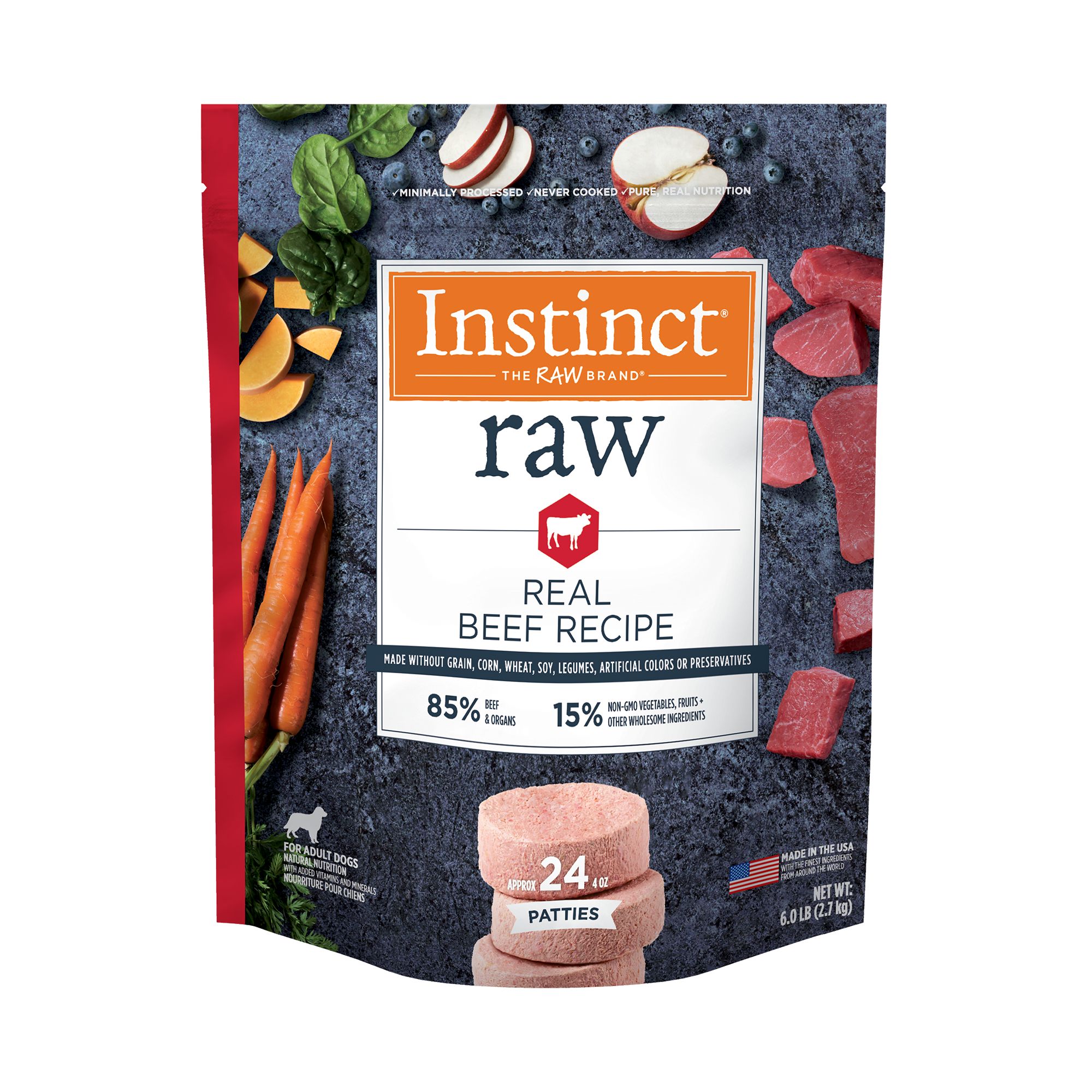 Instinct Raw Patties Adult Frozen Dog Food Raw Grain Free