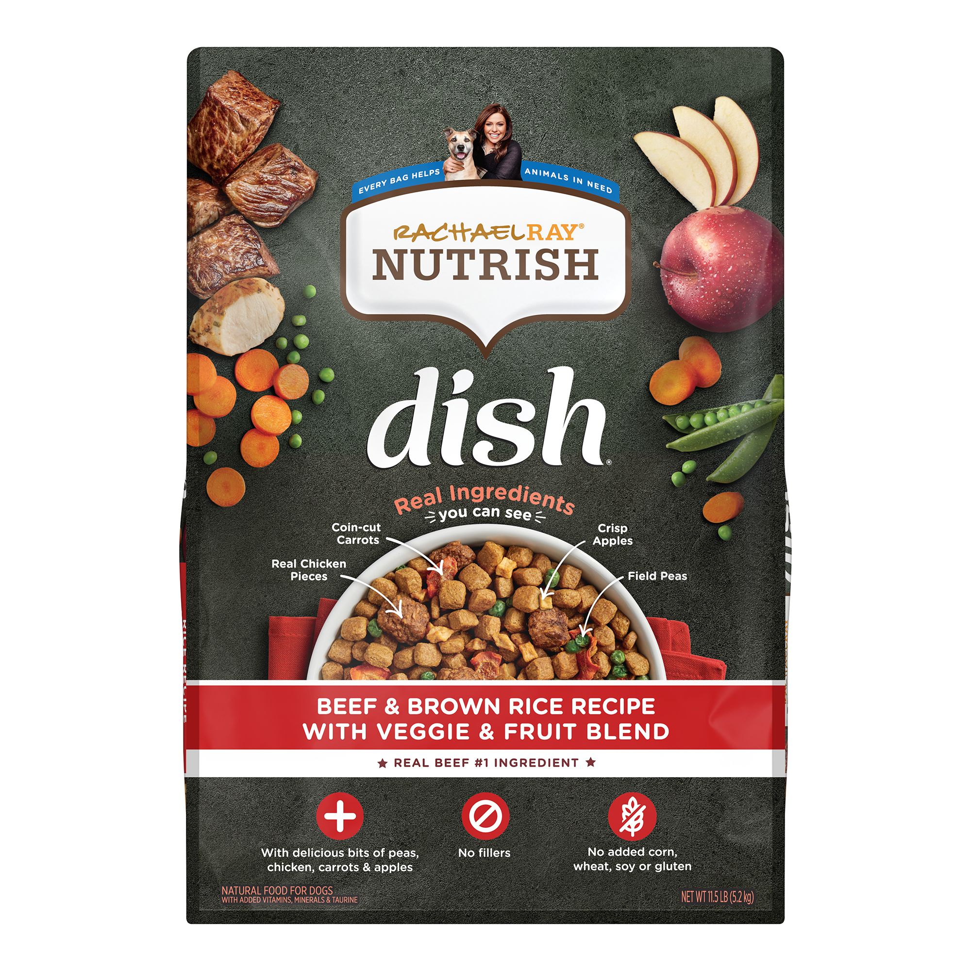 Rachael Ray Nutrish Dish Dry Dog Food All Life Stage Beef Brown