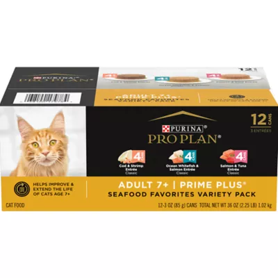 Product Purina Pro Plan Prime Plus Senior Wet Cat Food - Grain Free, Variety Pack, 12 CT, 36 OZ