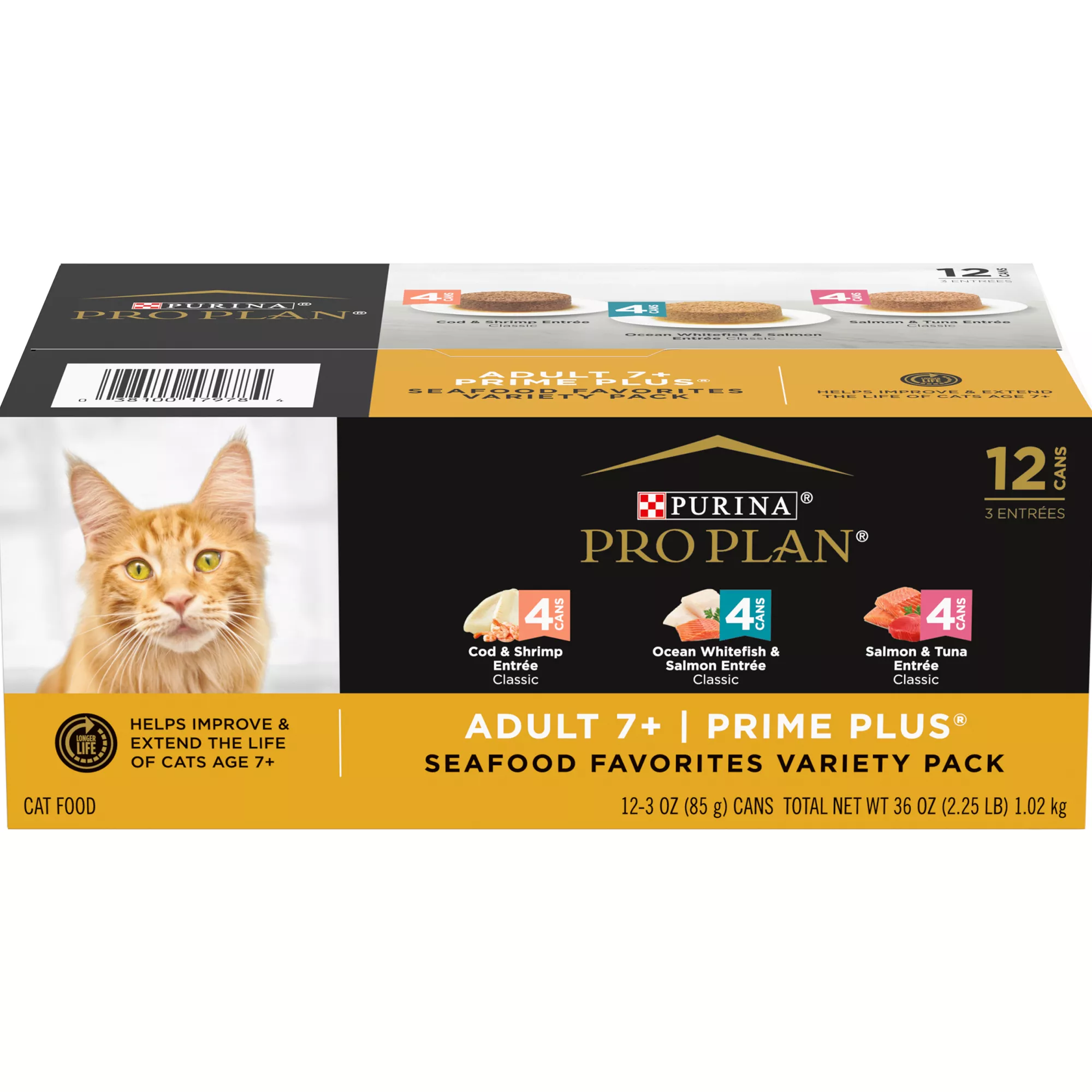 Purina Pro Plan Prime Plus Senior Wet Cat Food - Grain Free, Variety Pack, 12 CT, 36 OZ