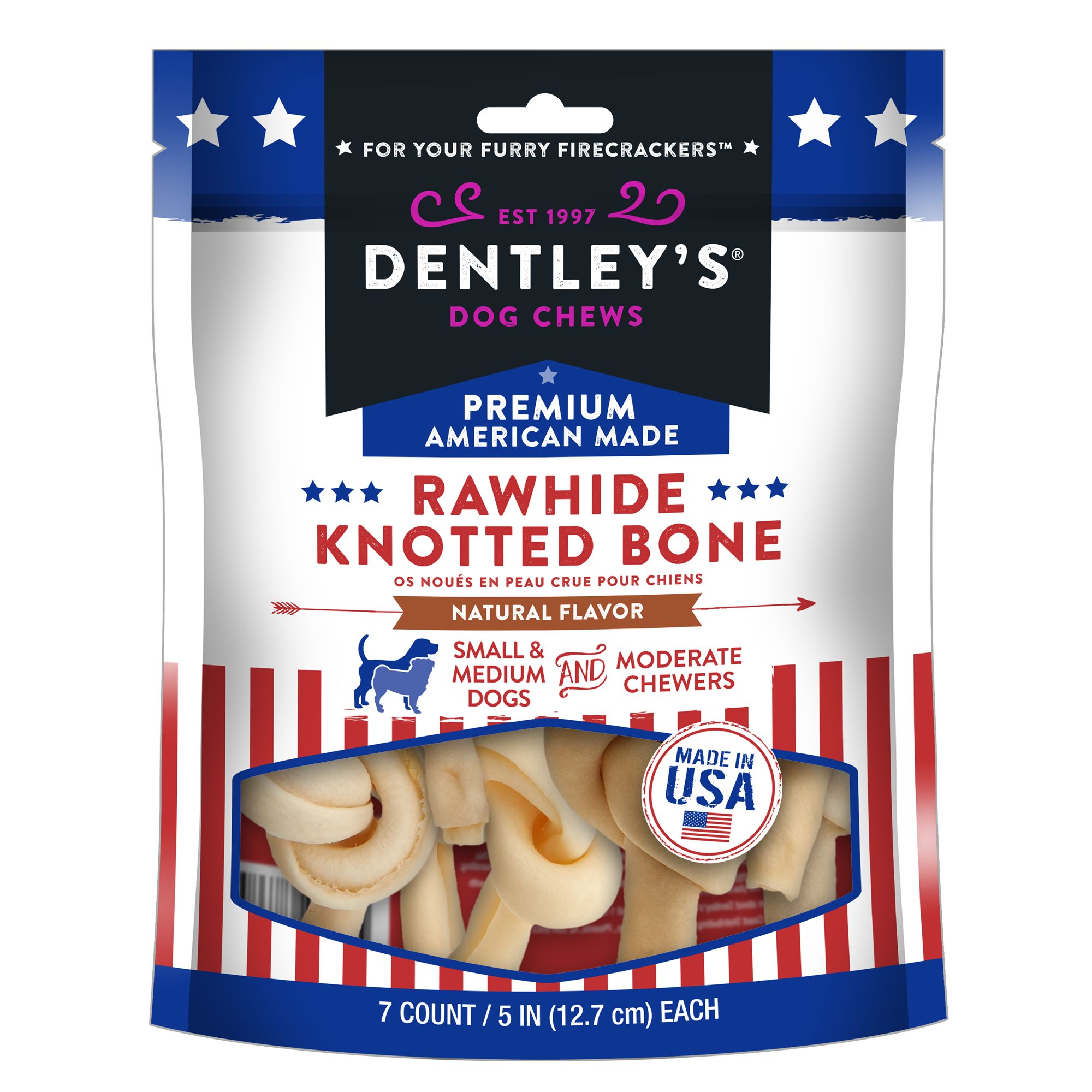 Rawhide Knotted Bone Dog Treats 