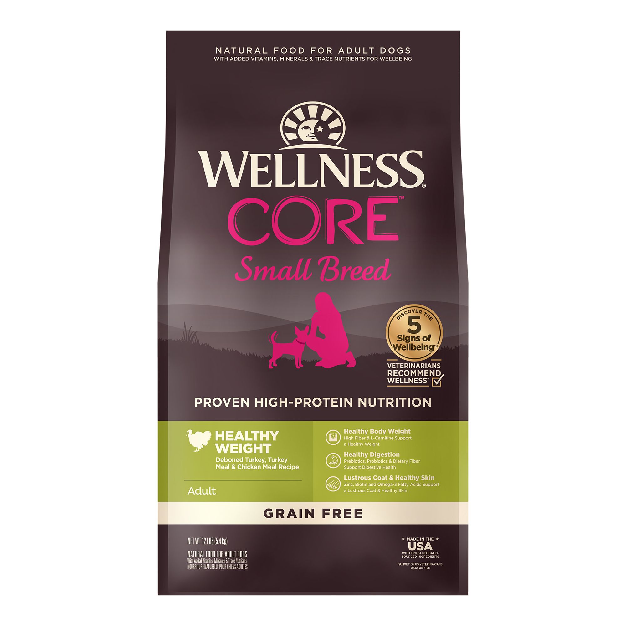 Wellness Core Grain Free Small Breed Healthy Weight Recipe 4 lbs Dog Food