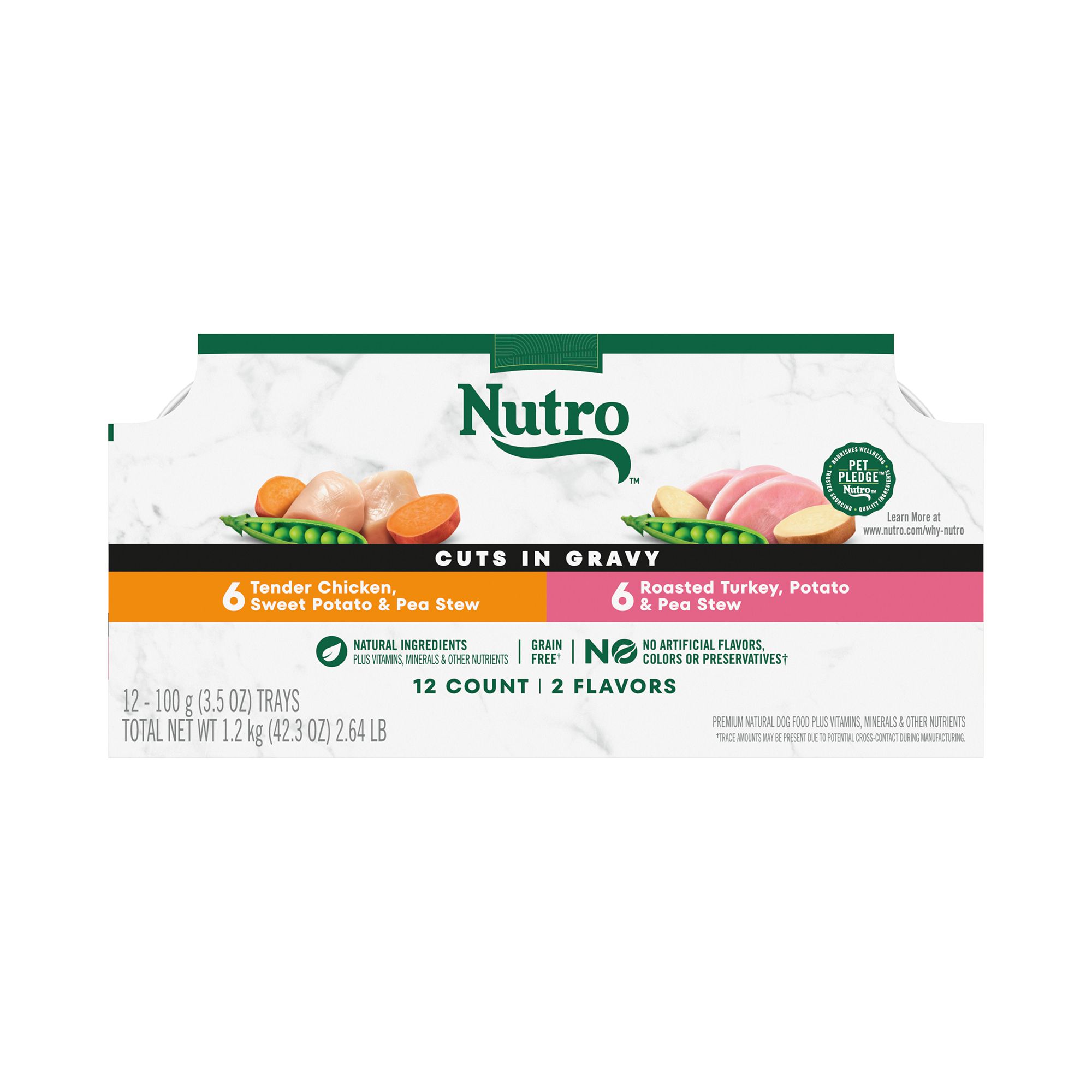 Nutro Natural Choice Cuts in Gravy Adult Wet Dog Food Grain Free Variety Pack 12 Count