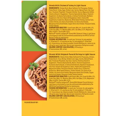 Product Wellness® Healthy Indulgence Adult Cat Wet Food - Grain Free, Shreds, Variety Pack, 8 CT, 24 Oz