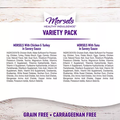 Product Wellness Morsels Wet Cat Food Variety Pack - Natural, Grain Free, Variety Pack, 8 CT, 24 OZ