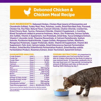 Product Wellness® Complete Health Indoor Cat Food - Natural, Grain Free, Deboned Chicken & Chicken Meal