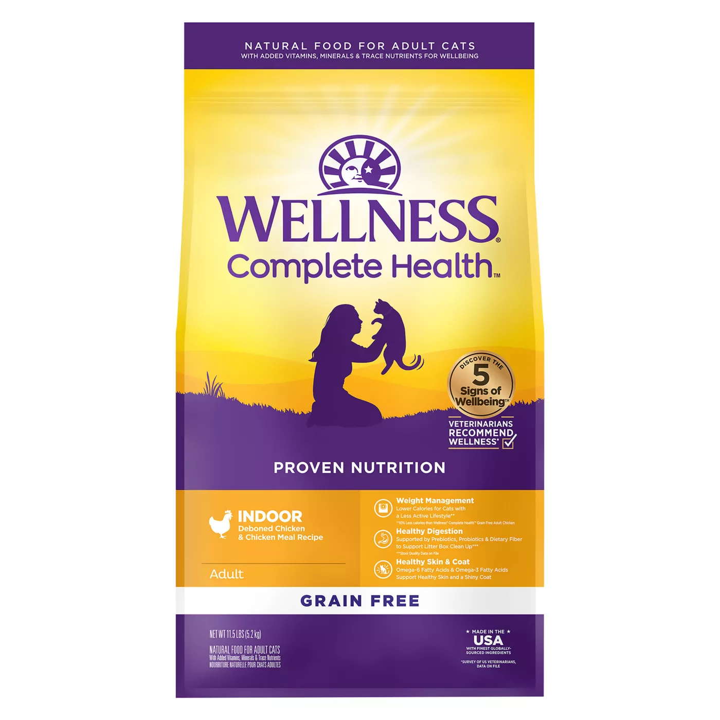 Wellness Complete Health Indoor Cat Food Natural Grain Free Deboned Chicken Chicken Meal