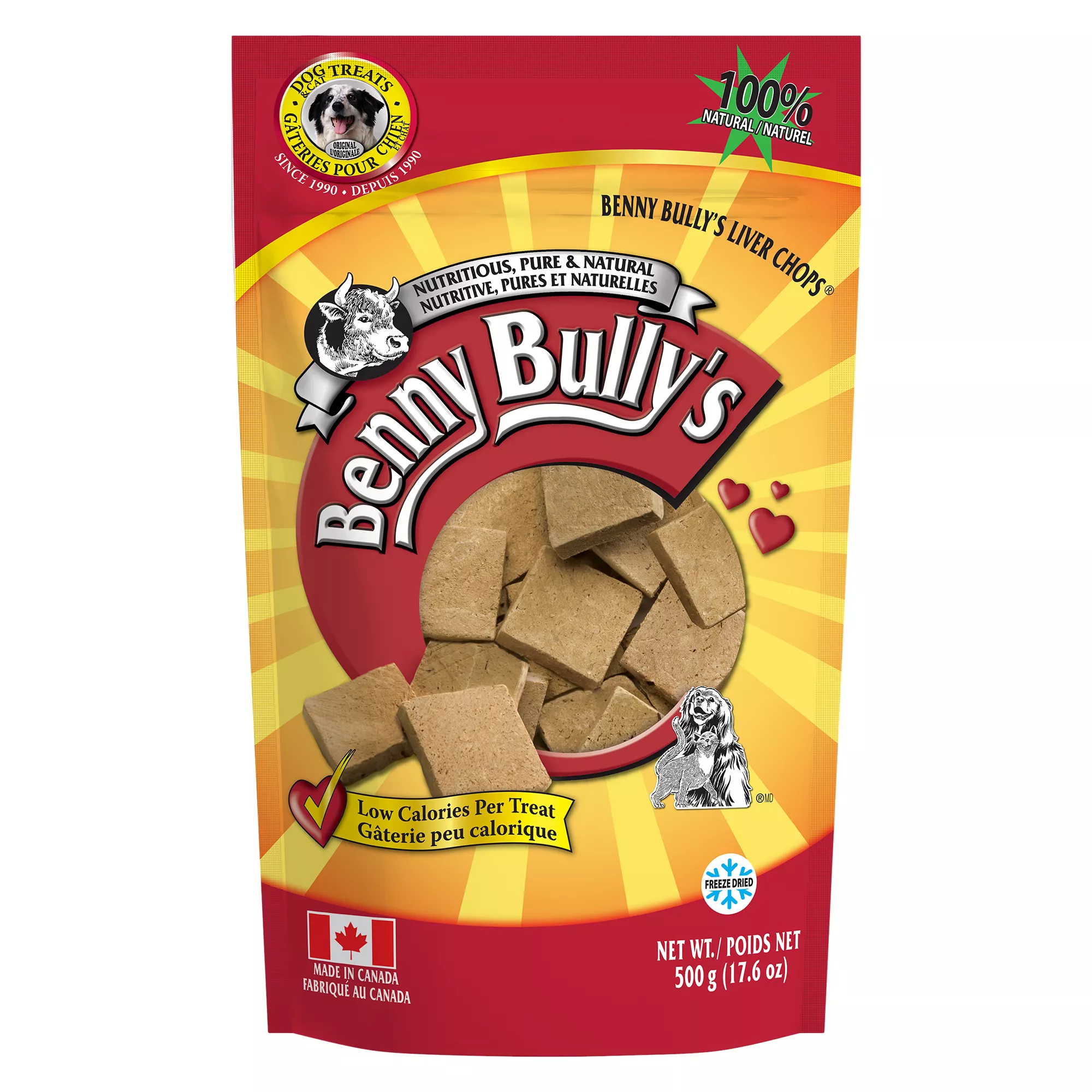 Benny Bully's Liver Chops Dog Treat - Natural, Beef Liver