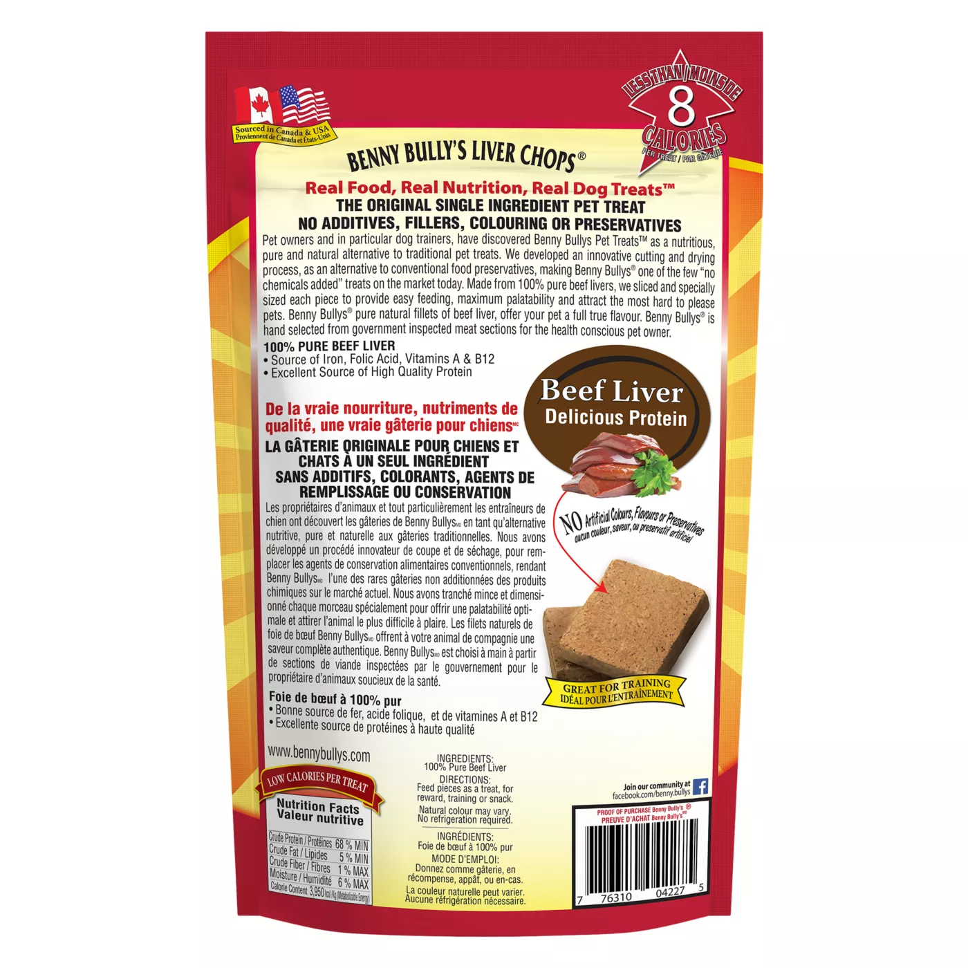 Benny Bully s Liver Chops Dog Treat Natural Beef Liver