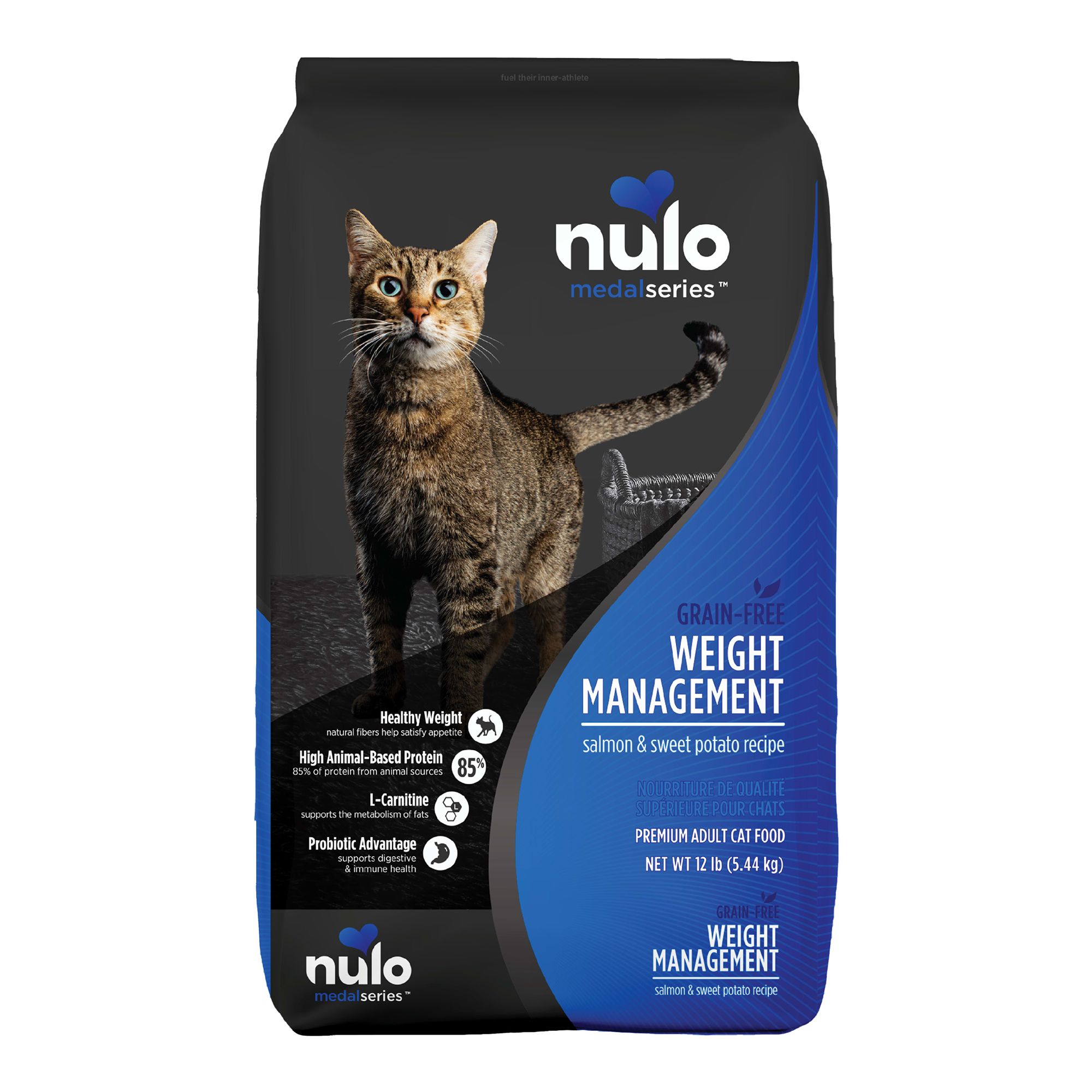 Nulo MedalSeries Grain Free Salmon Sweet Potato Adult Weight Management Dry Cat Food 12 lbs