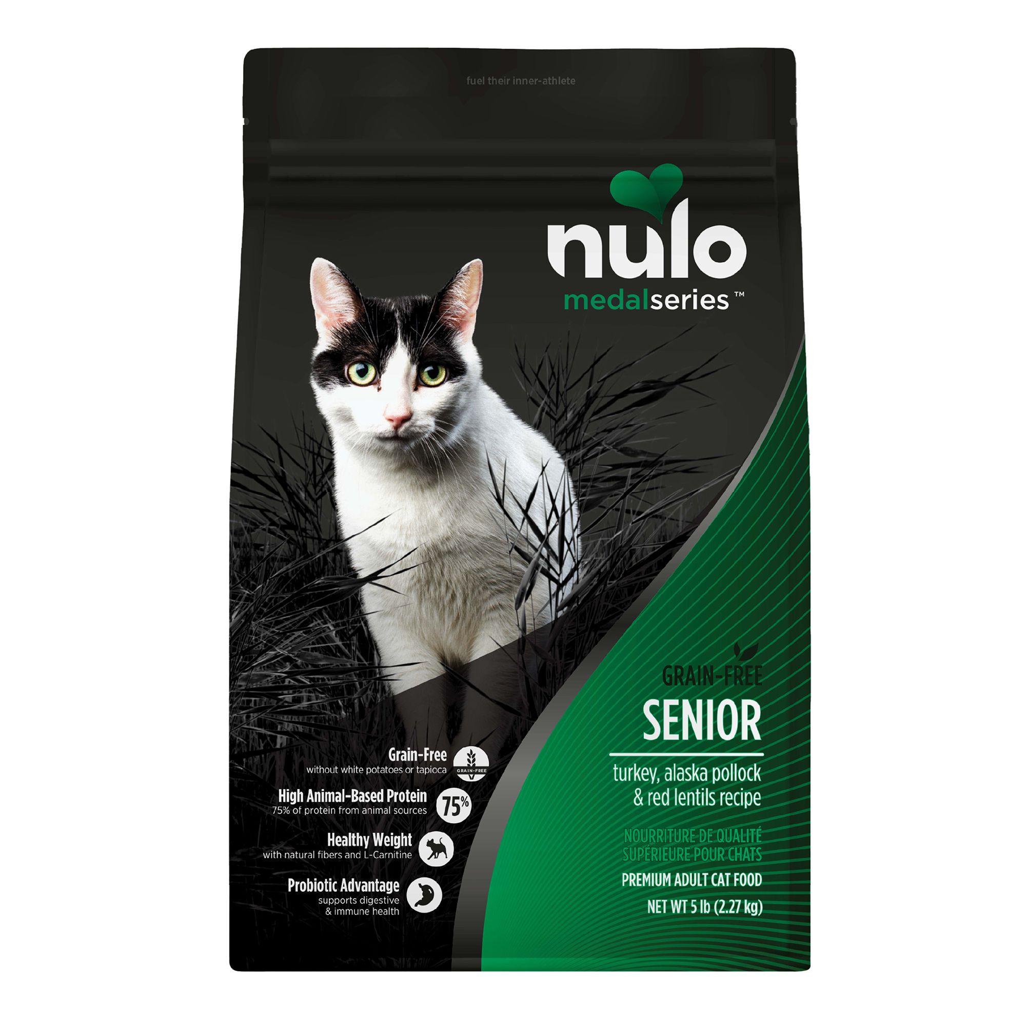 Nulo MedalSeries Adult Dry Cat Food Grain Free Turkey and Polluck Senior Size 5 lb PetSmart Red