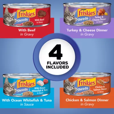 Product Purina® Friskies® Shreds Adult Cat Wet Food - Variety Pack, 40 Ct, 220 OZ