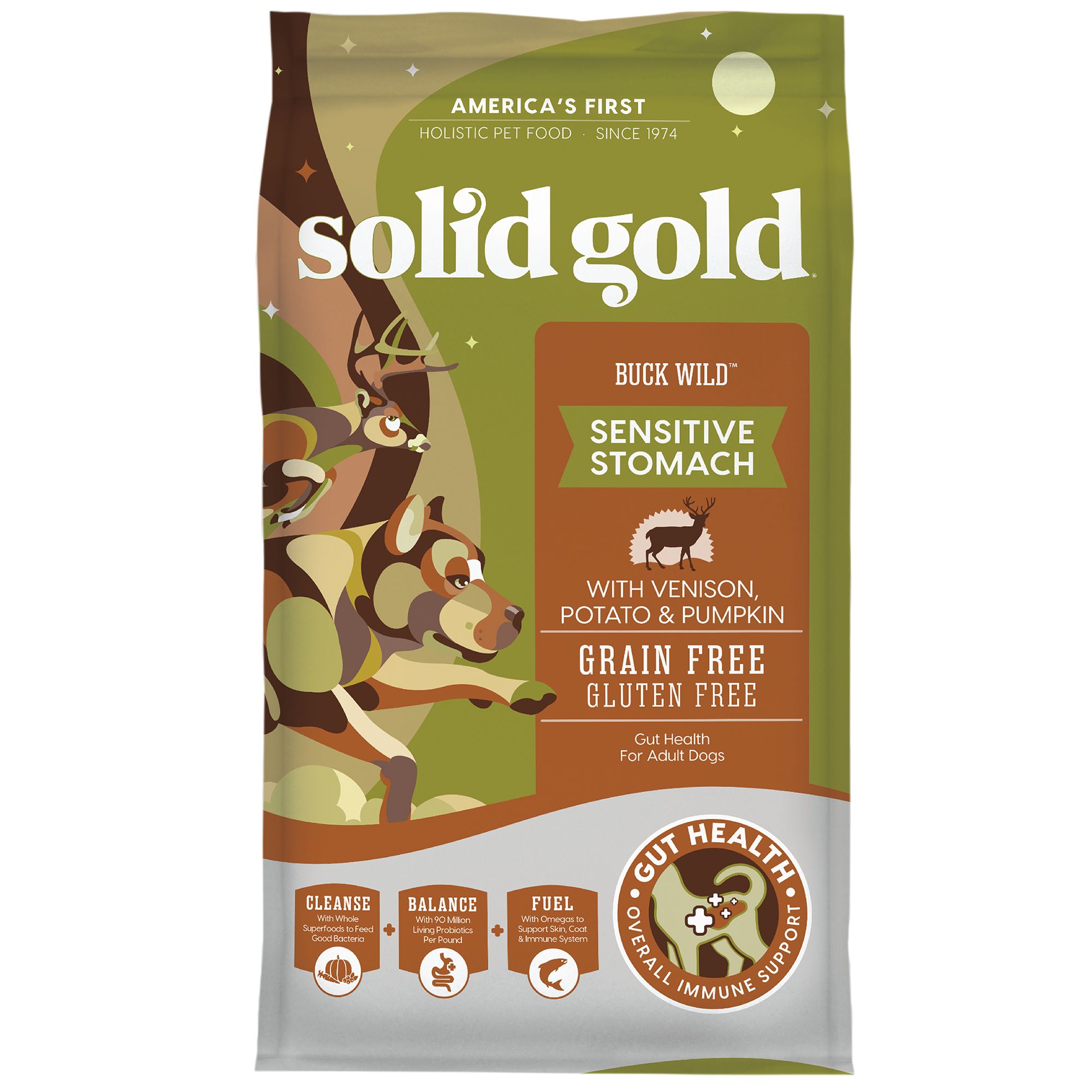 Solid Gold Buck Wild Adult Dog Food Grain Free Gluten