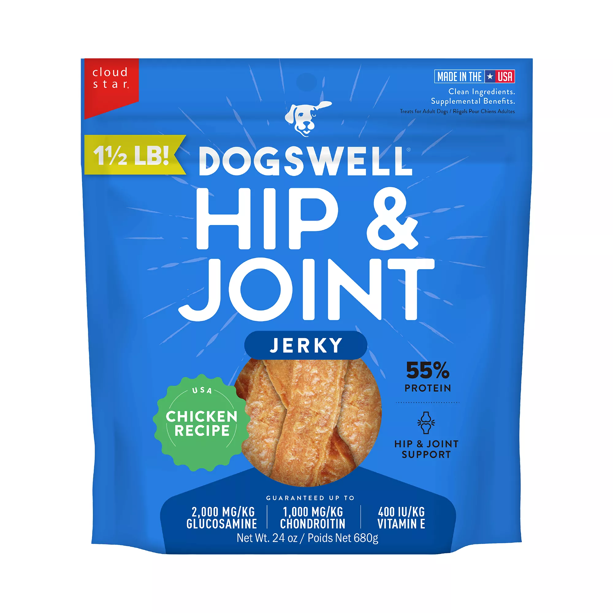 DOGSWELL® Hip & Joint Jerky Dog Treat - Chicken, Grain Free