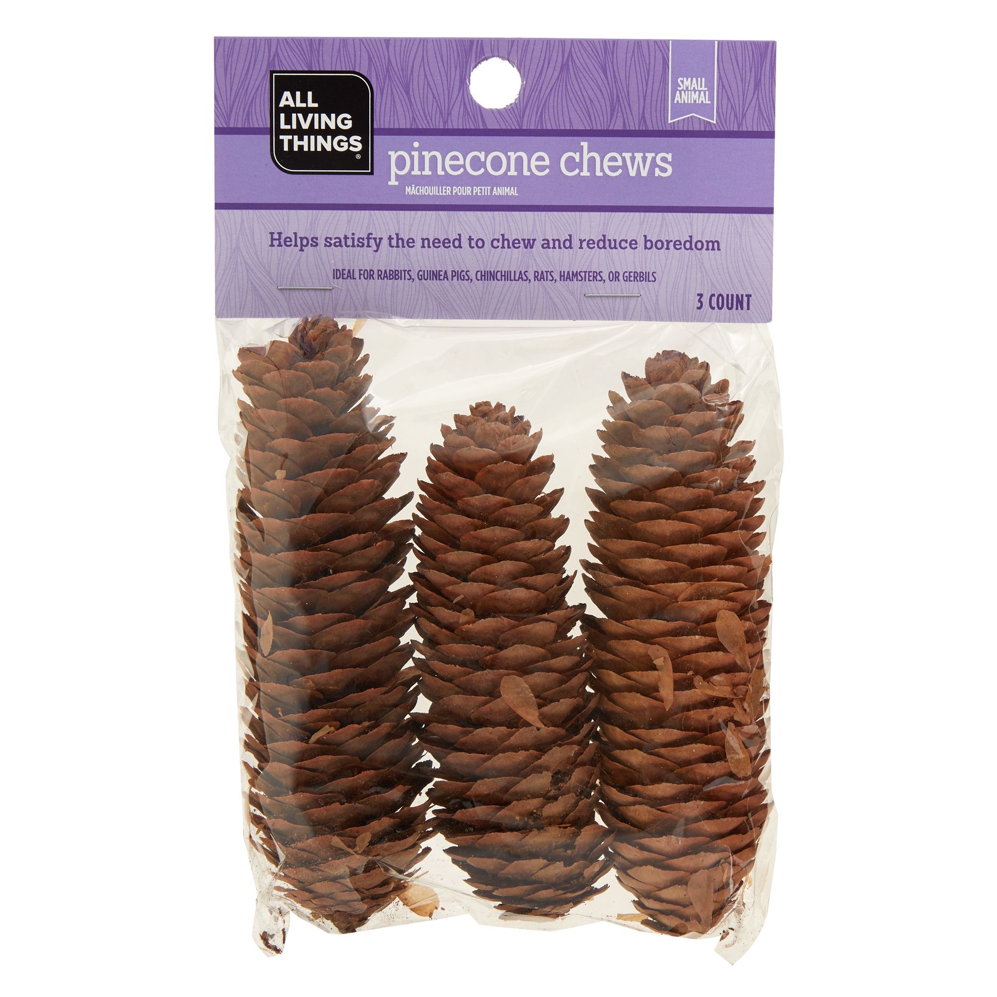 All Living Things 3 Pack Pine Cone Small Pet Chew Small Pet Toys Petsmart