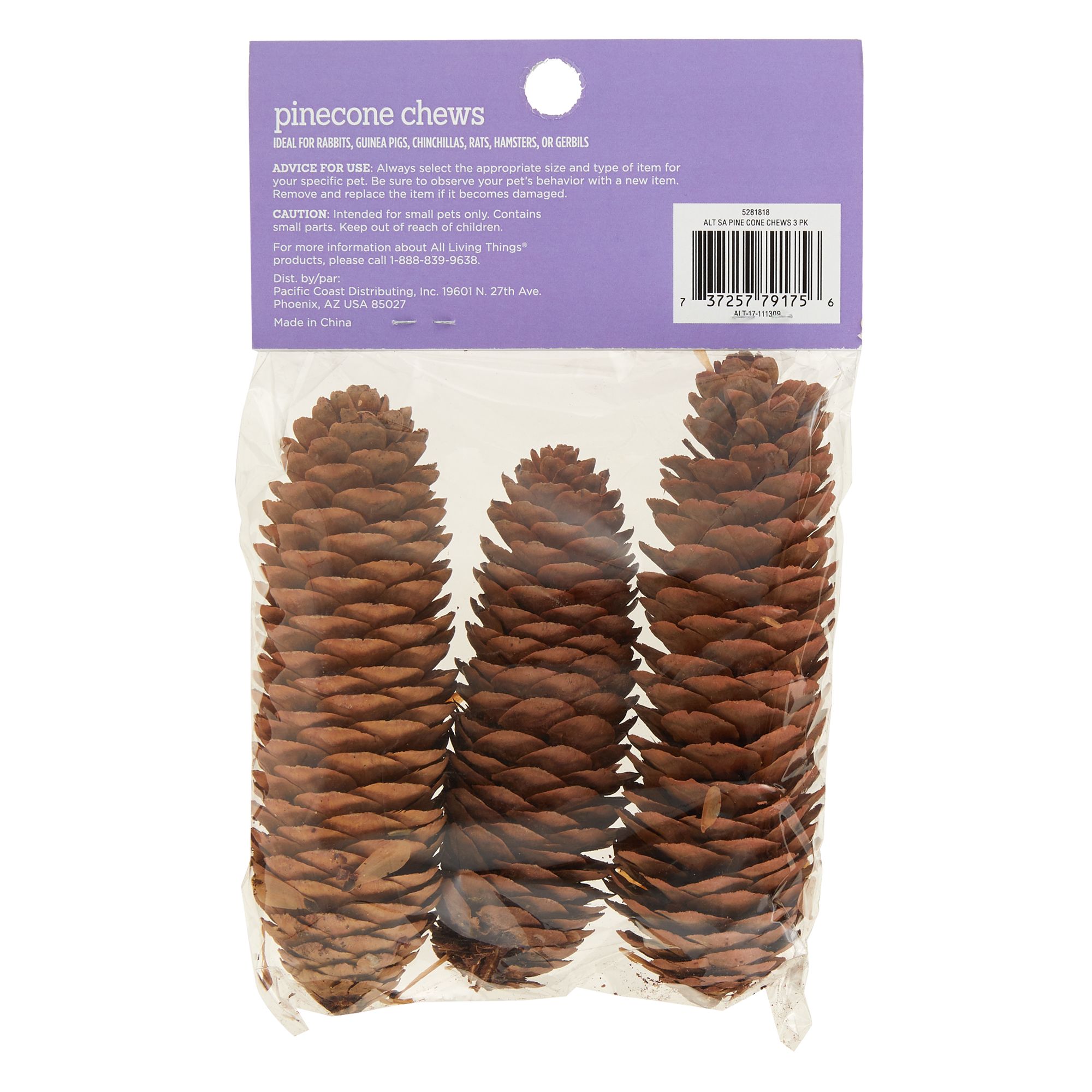 All Living Things 3 Pack Pine Cone Small Pet Chew Small Pet Toys Petsmart