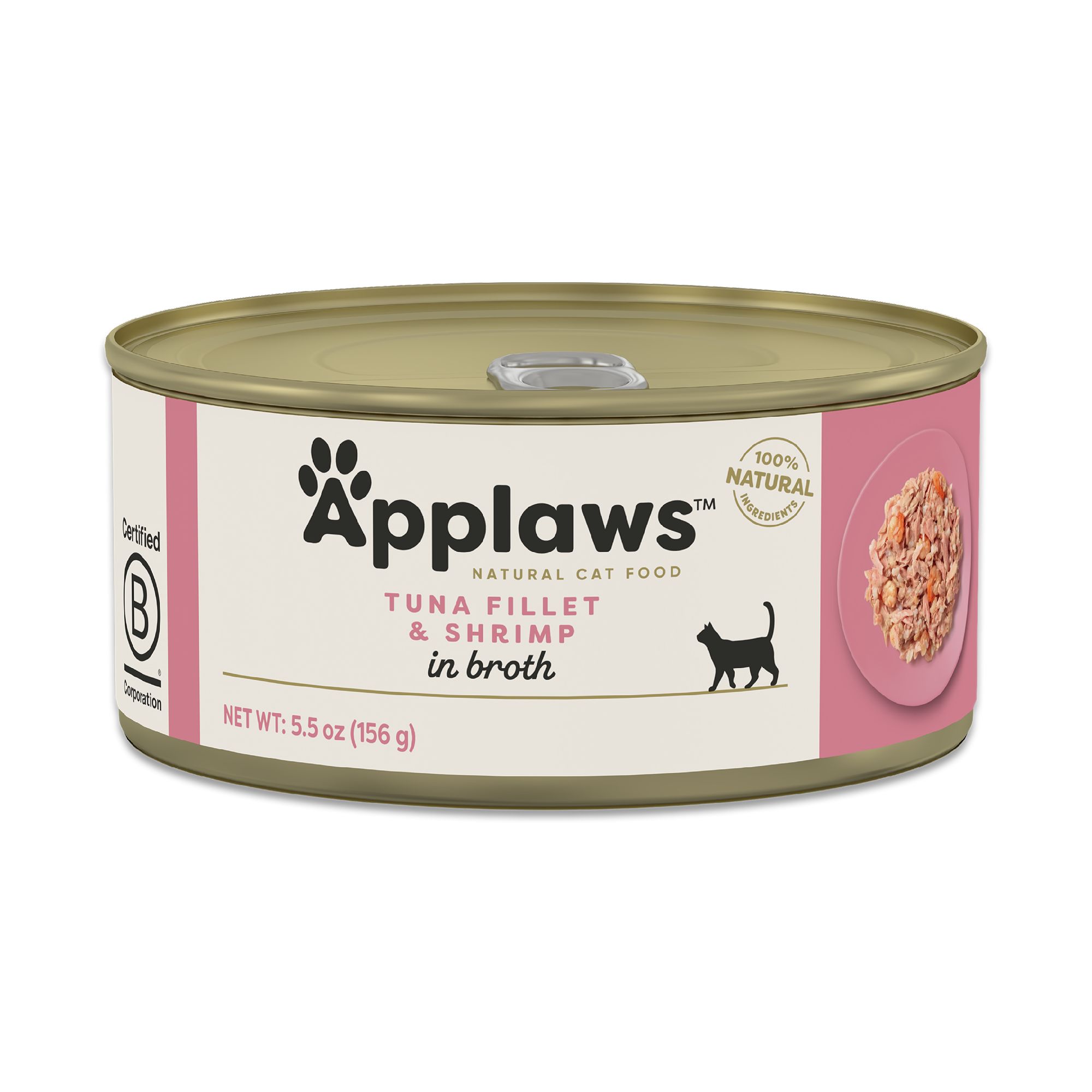 Applaws Natural Tuna Fillet with Shrimp in Broth Wet Cat Food 5.5 oz