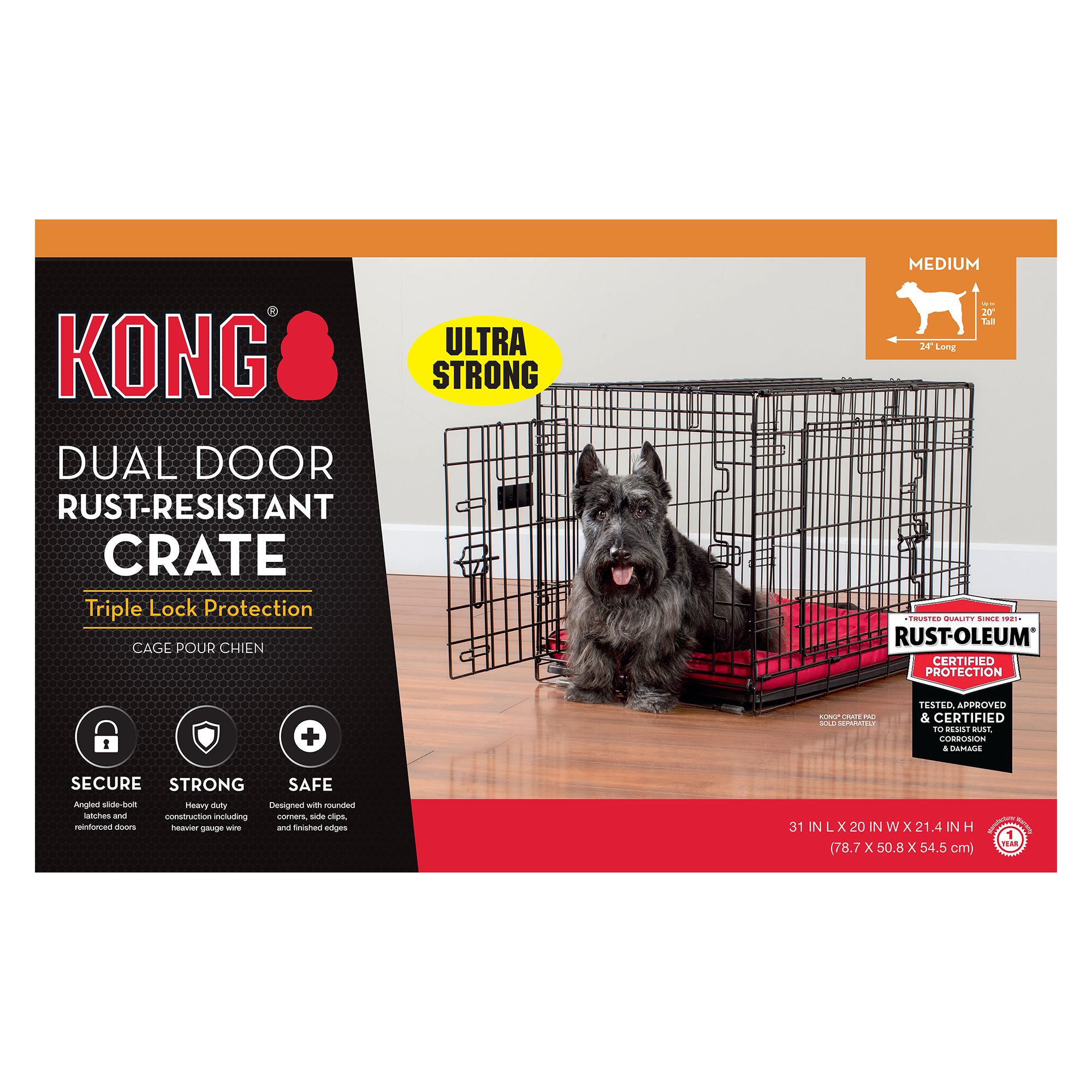 kong sliding door dog crate
