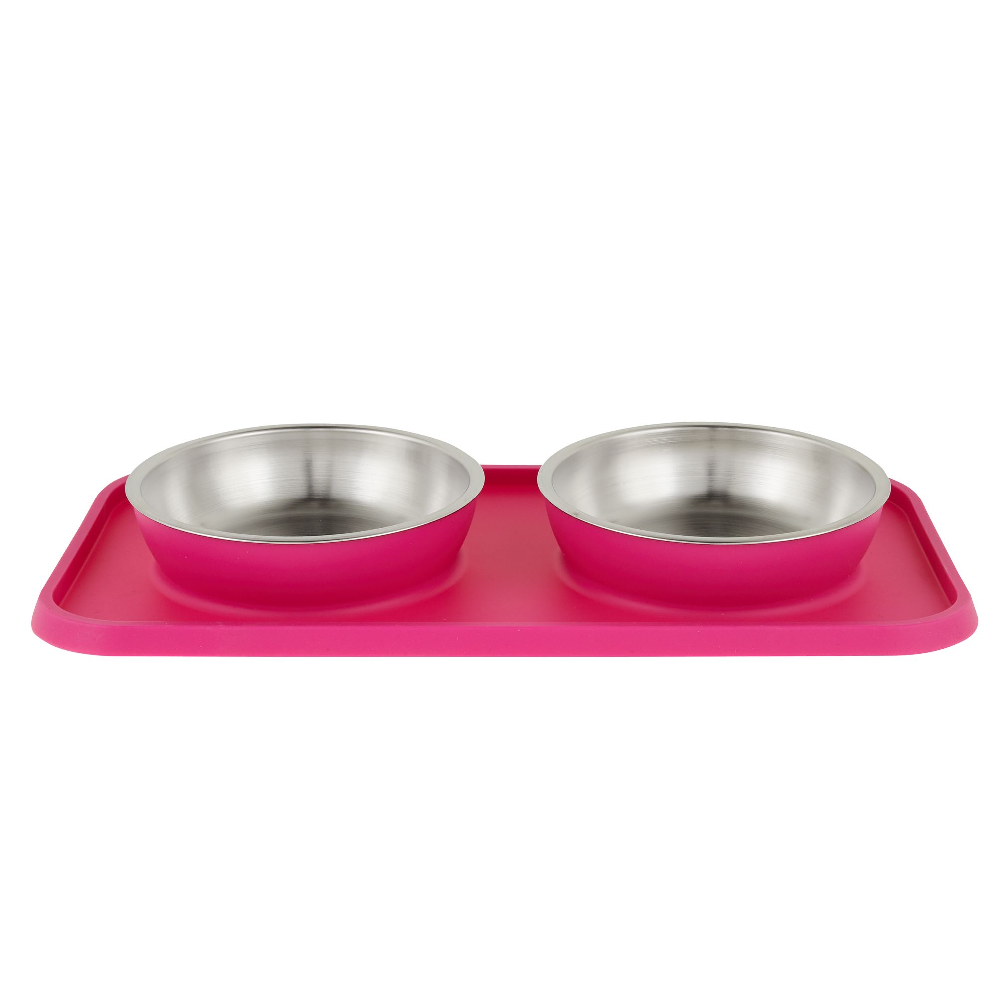 Top Paw Food & Water Bowls  Mat Double Diner Bowls - Dog