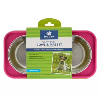 Product Top Paw® Stay-Put Bowl & Mat Set