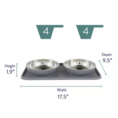 Top Paw® Stay-Put Bowl & Mat Set - Image 2