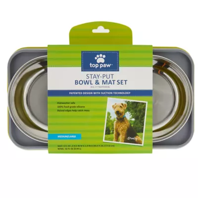 Top Paw® Stay-Put Bowl & Mat Set - Image 5