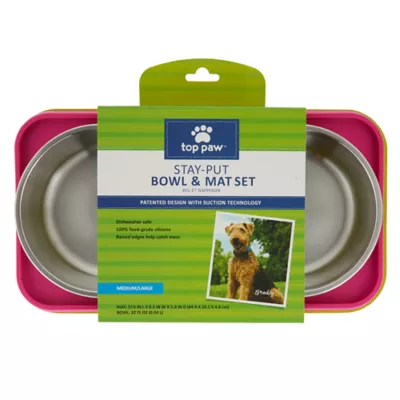 Product Top Paw® Stay-Put Bowl & Mat Set