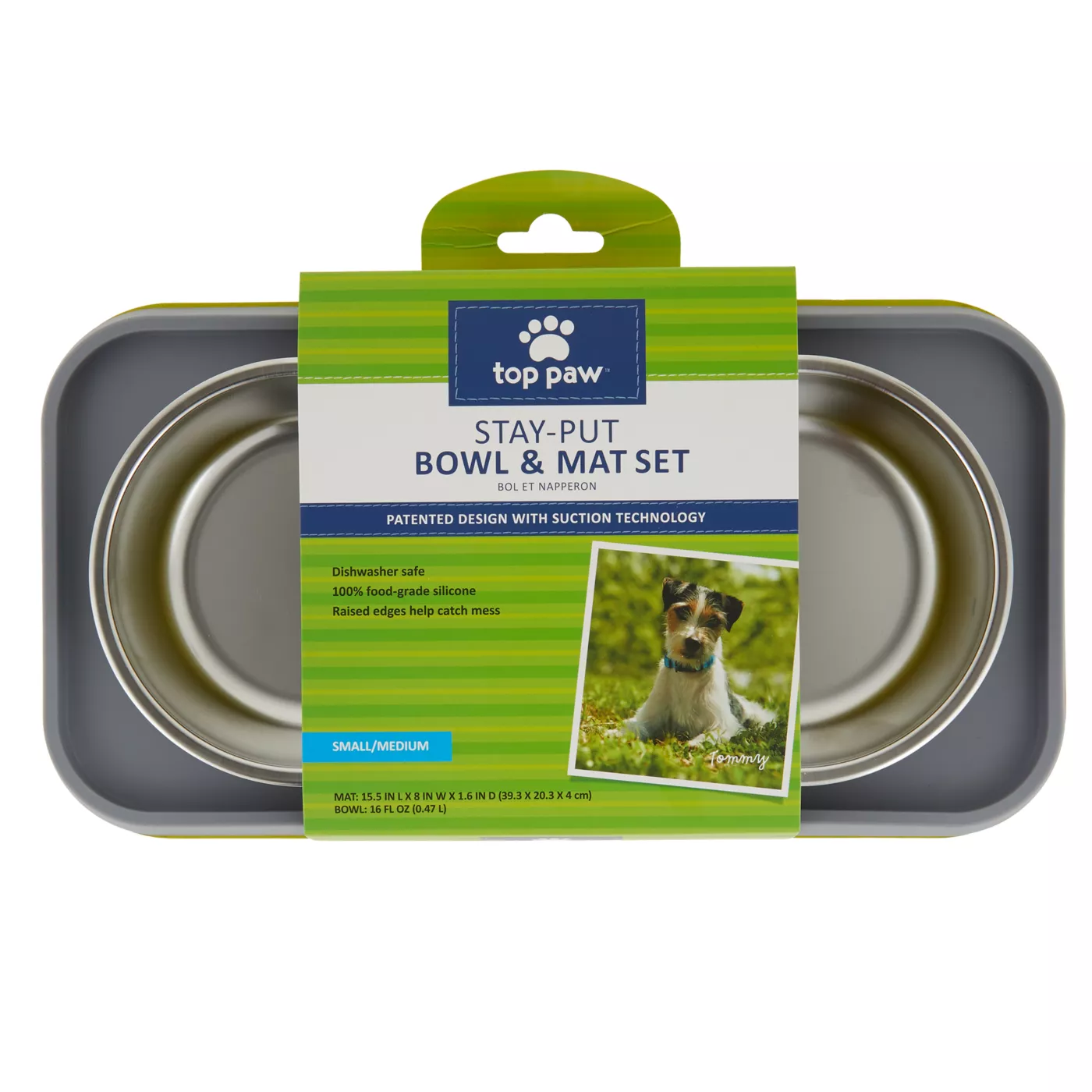 Top Paw Stay Put Bowl Mat Set