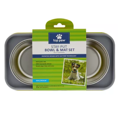 Product Top Paw® Stay-Put Bowl & Mat Set