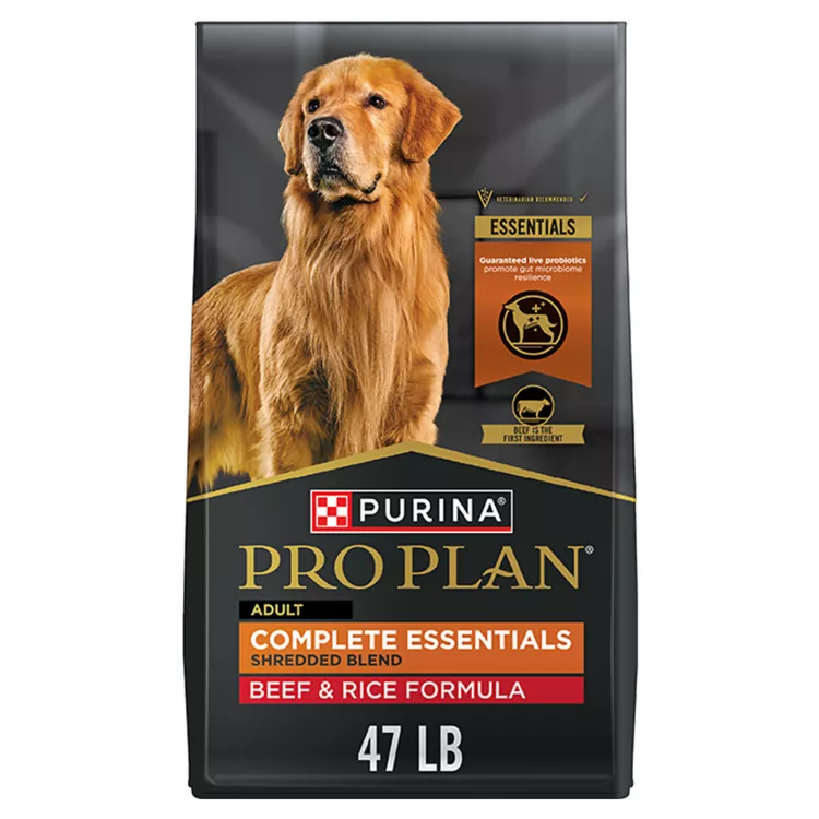 Purina Pro Plan Complete Essentials Shredded Blend Adult Dry Dog Food - Beef & Rice