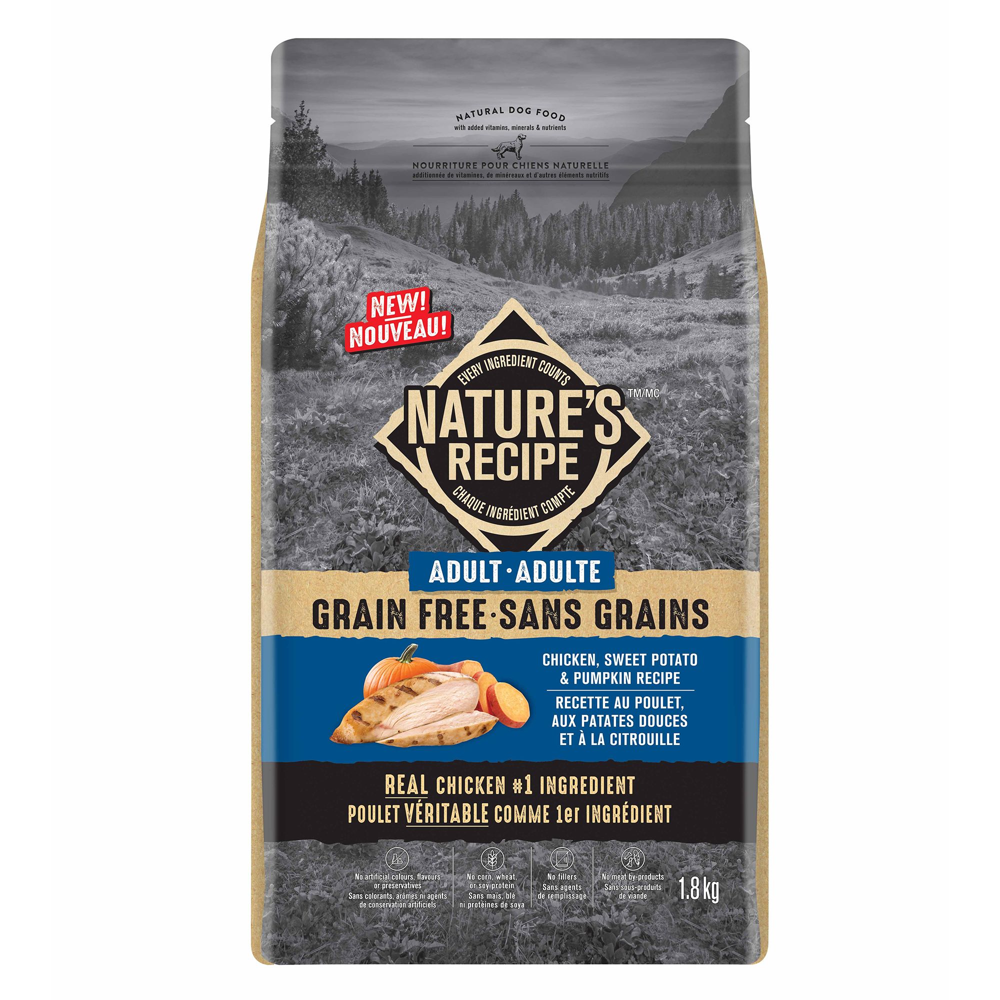 Nature S Recipe Grain Free Adult Dog Food Chicken Sweet Potato Pumpkin Dog Dry Food Petsmart