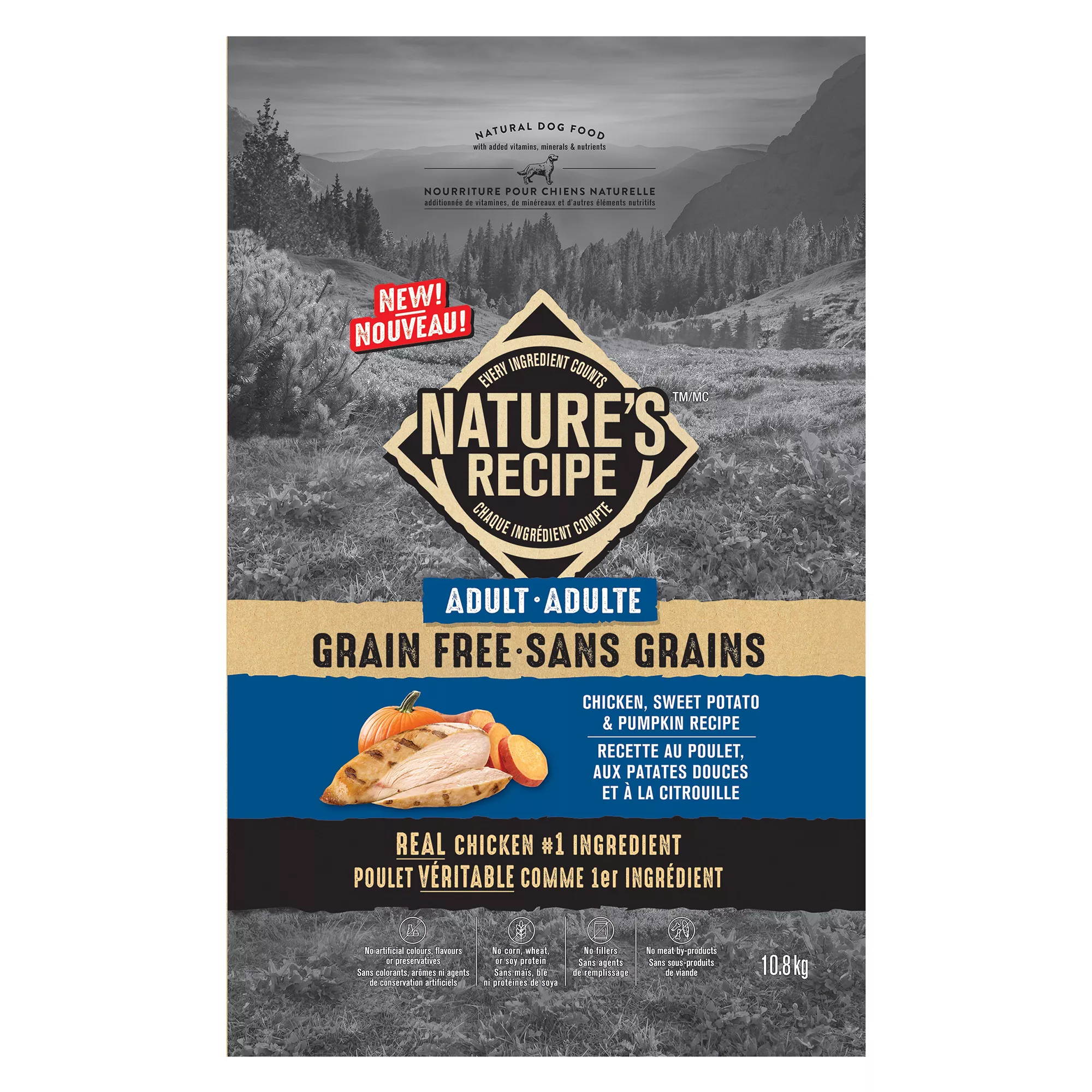 Nature's Recipe Grain Free Adult Dog Food - Chicken, Sweet Potato & Pumpkin