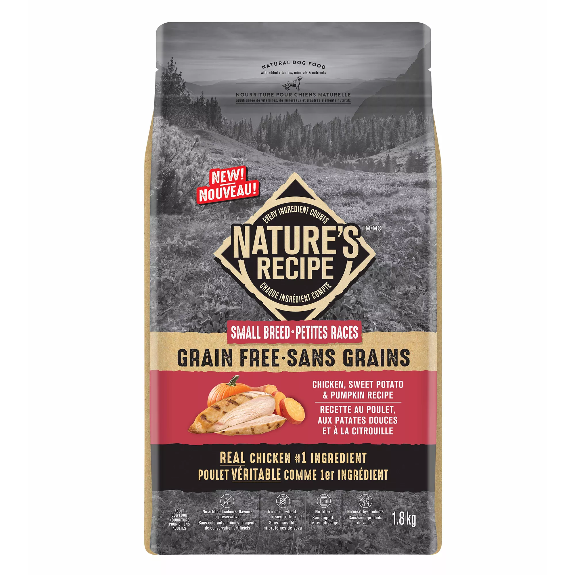 Nature's Recipe Small Breed Grain Free Adult Dog Food - Chicken, Sweet Potato & Pumpkin