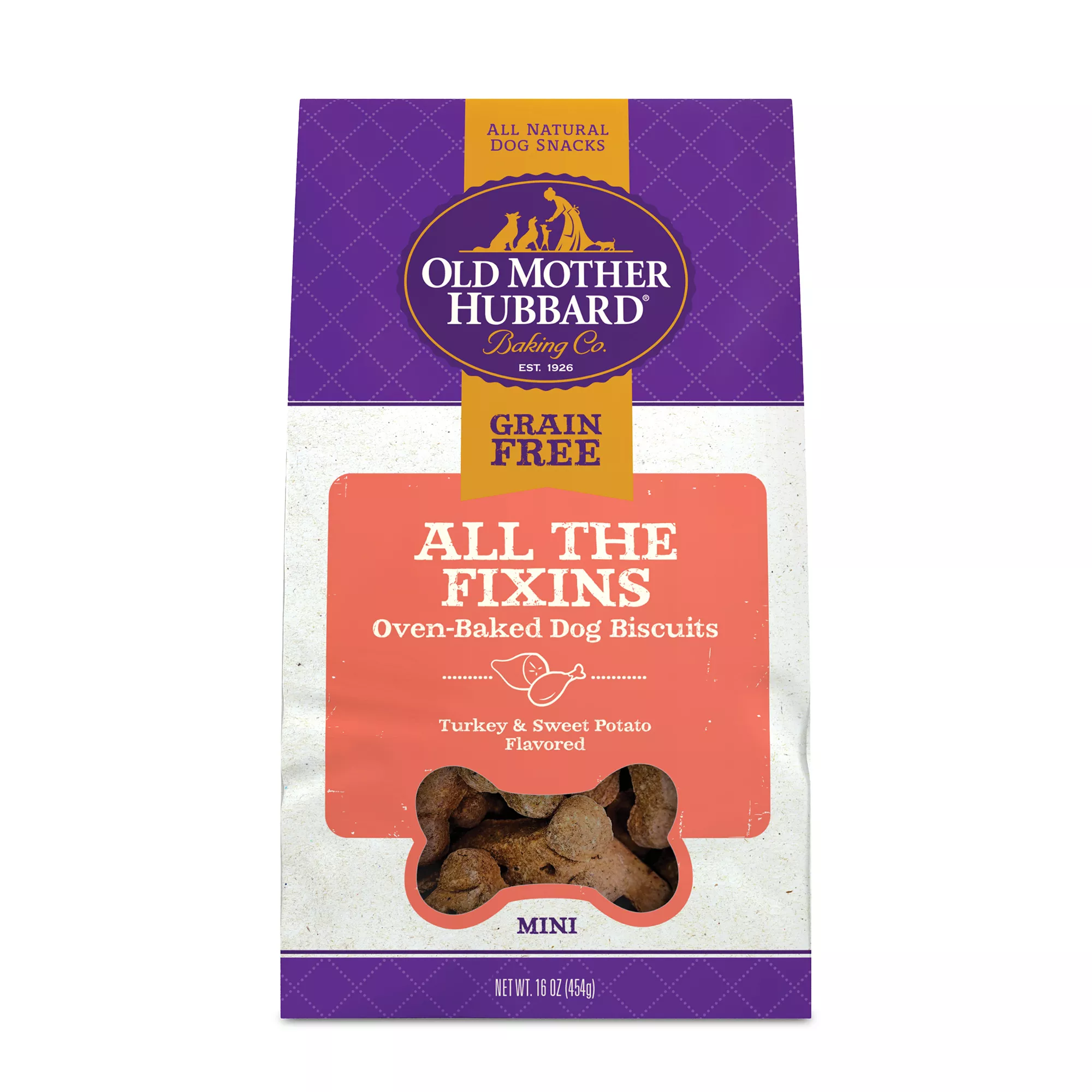 Old Mother Hubbard All the Fixins Grain Free Oven Baked Mini Dog Treats - Turkey & Sweet Potato