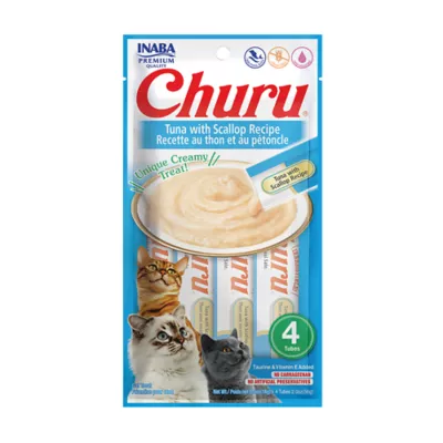 Product Inaba Churu Creamy Puree Lickable Cat Treat - Tuna with Scallop