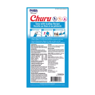 Product Inaba Churu Creamy Puree Lickable Cat Treat - Tuna with Scallop