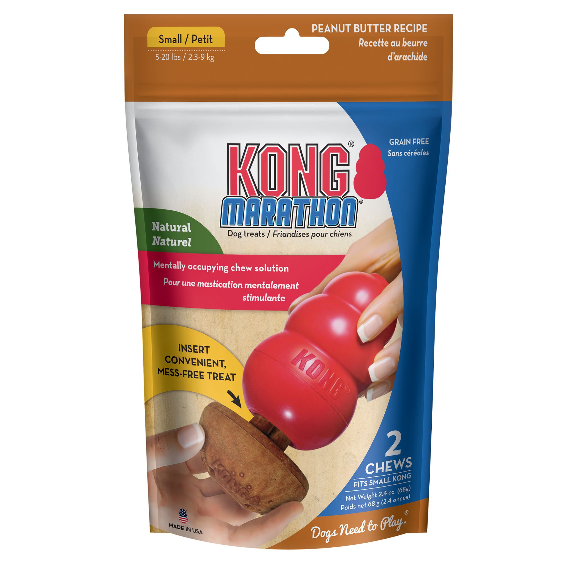 Kong Marathon Dog Chew Treat Refill Peanut Butter Dog