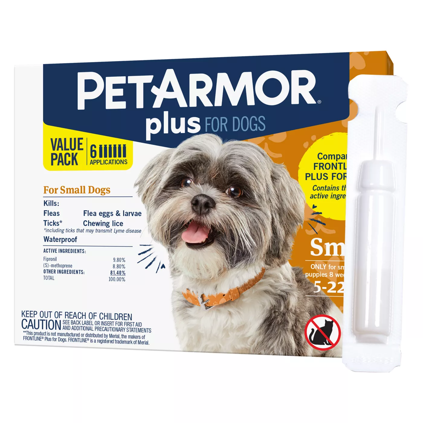 PetArmor Plus for Dogs 5 22lbs Flea Tick Spot On Treatment