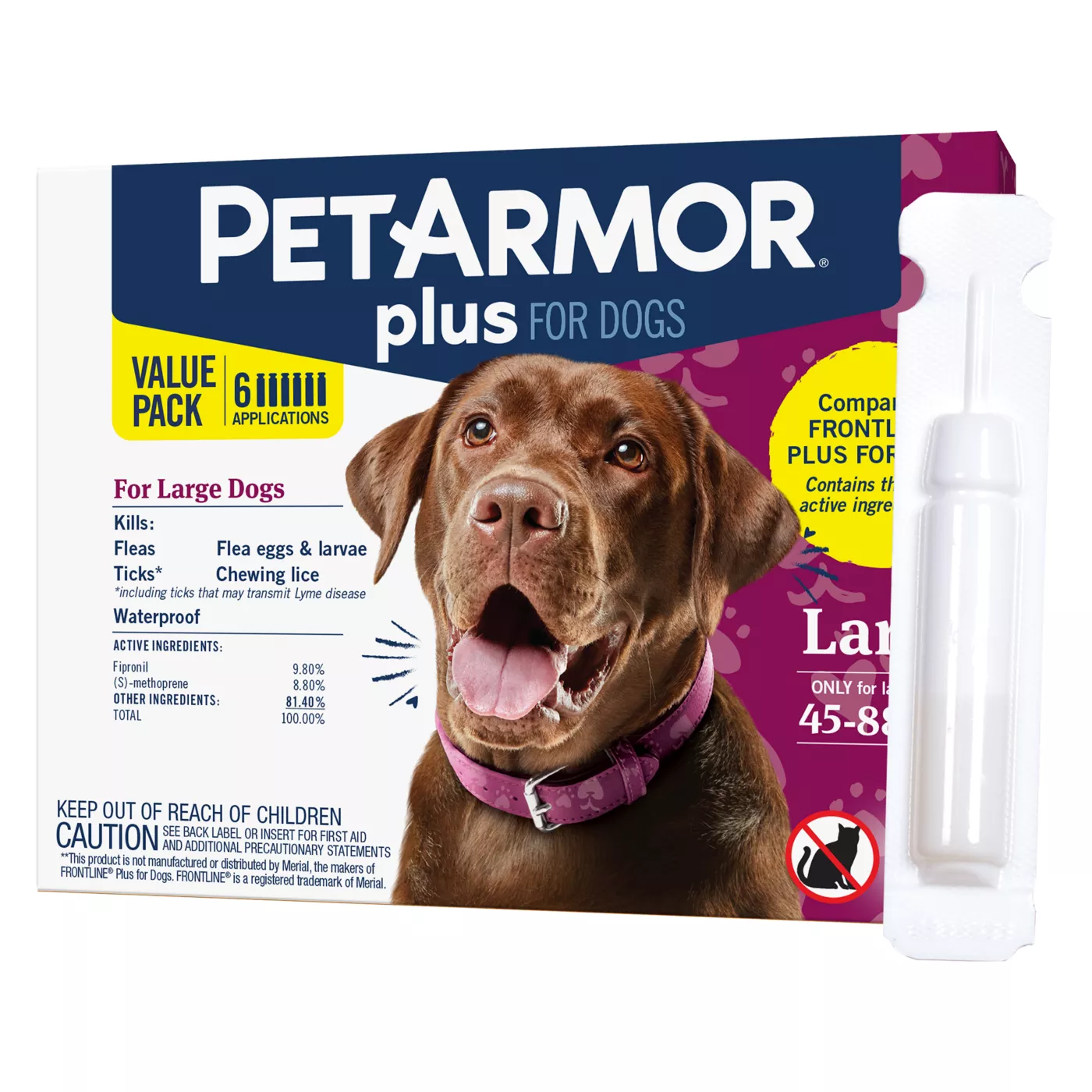 PetArmor Plus for Dogs 45 88 lbs Flea Tick Spot On Treatment