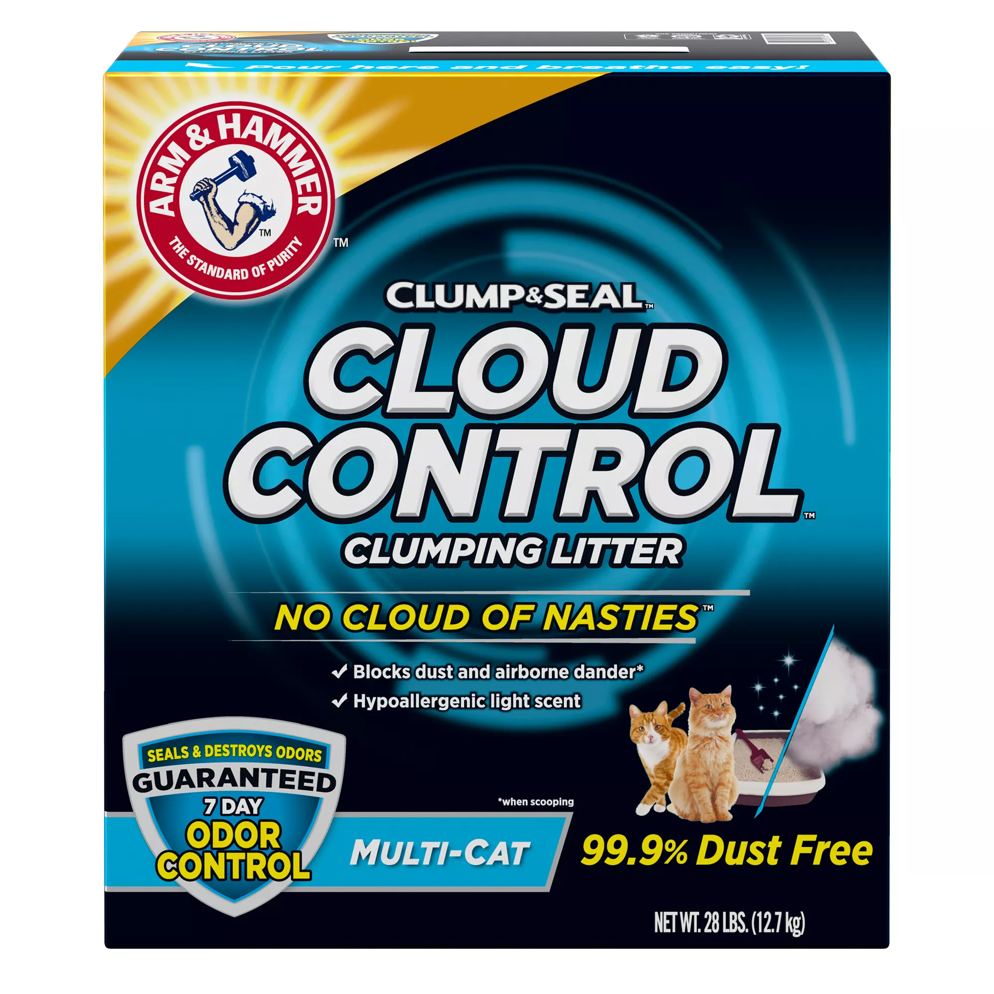 Arm & Hammer&trade; Clump & Seal Cloud Control Clumping Multi-Cat Clay Cat Litter - Scented, Low Dus