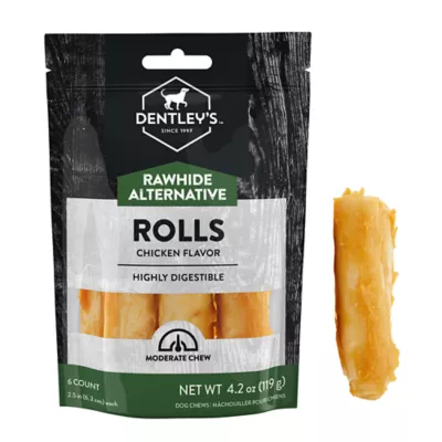 Dentley s Rawhide Free Small Chicken Roll Dog Chew 6 Count