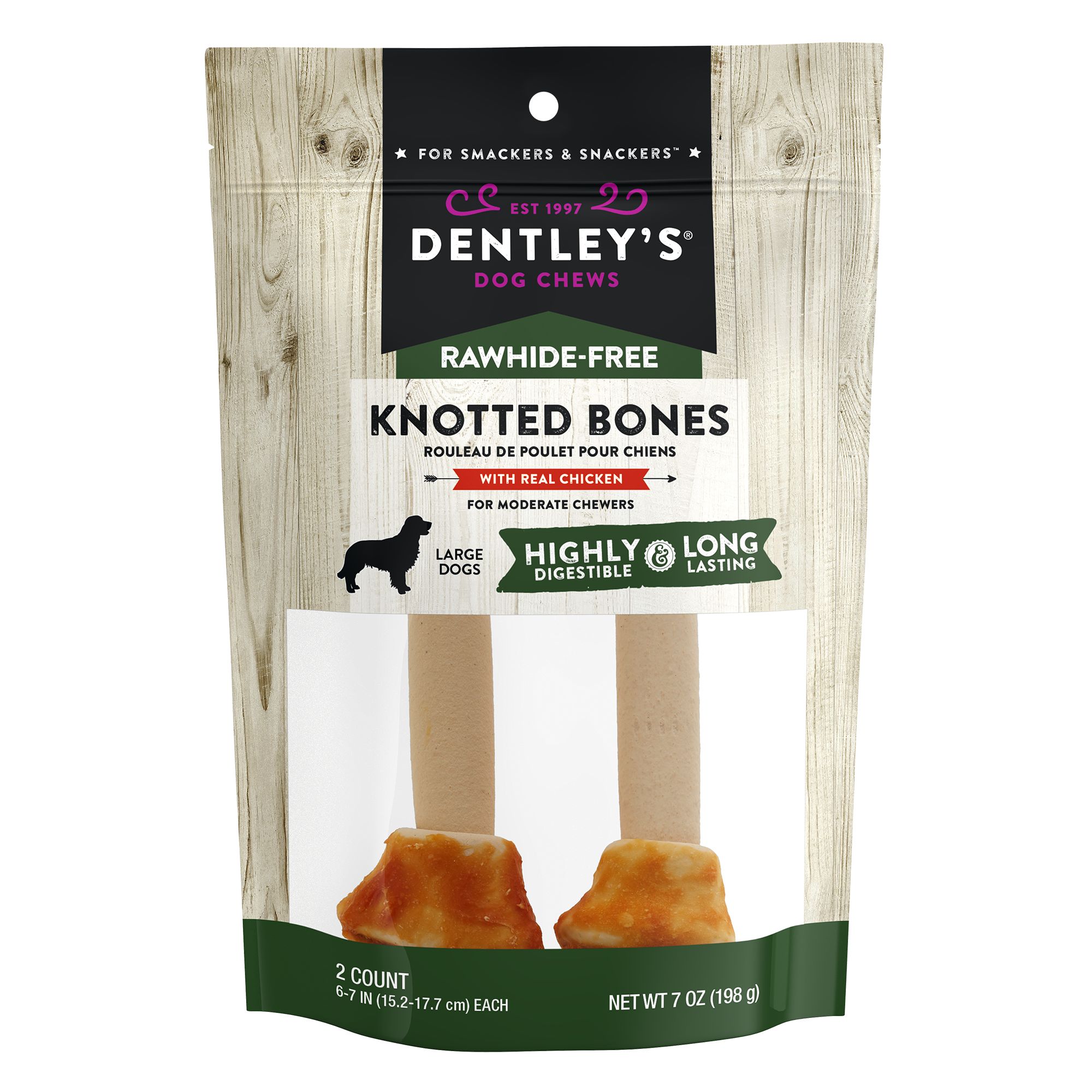 dentley's rawhide free knotted bones